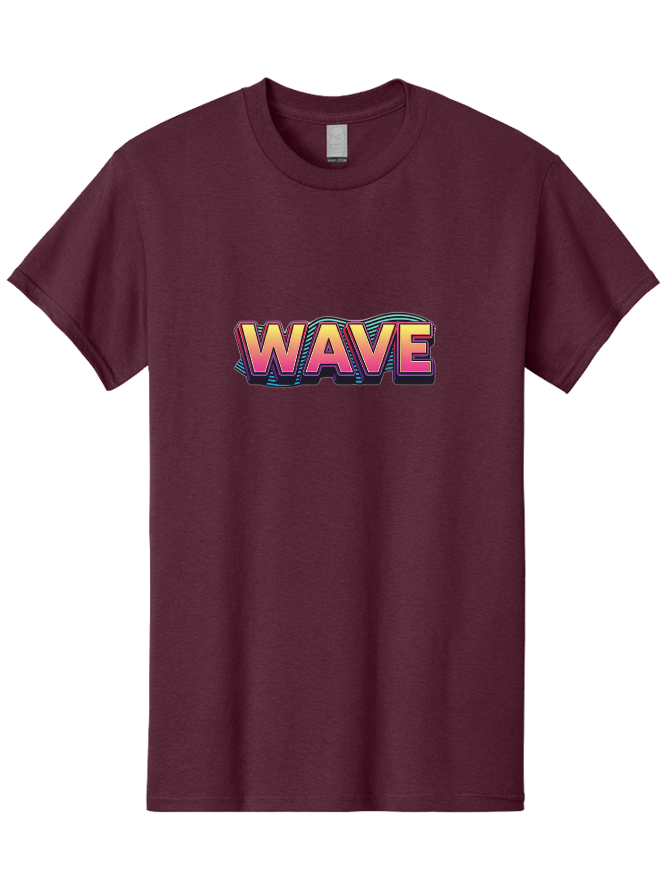 Wave Men'S Graphic Tee, 100% Cotton, Comfortable Casual Summer Wear, Machine Washable, Stylish Typography, Gradient Text, Wavy Design, Vibrant Colors, Modern Graphics, Bold Font, Retro Aesthetic, Colorful Illustration Bab578