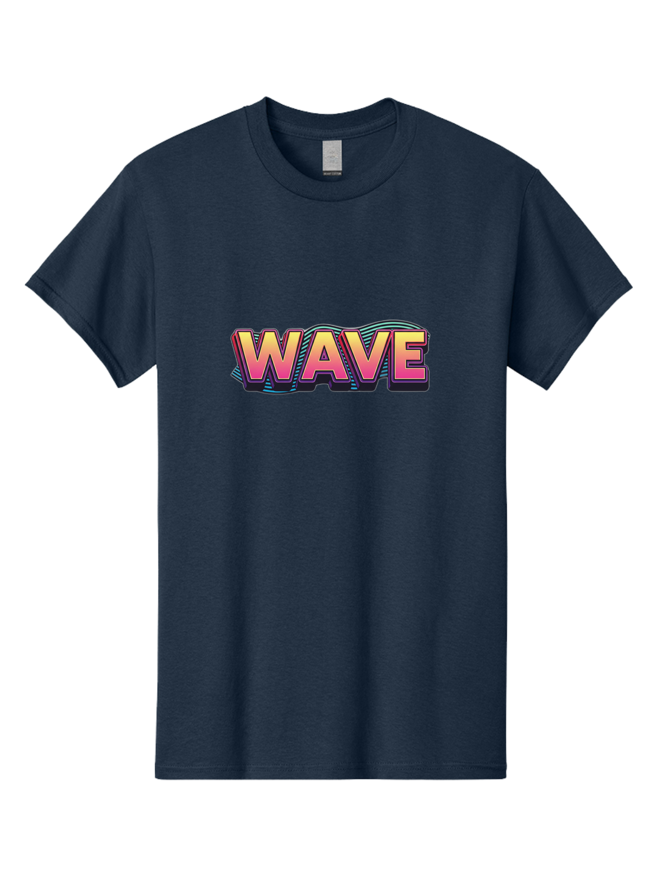 Wave Men'S Graphic Tee, 100% Cotton, Comfortable Casual Summer Wear, Machine Washable, Stylish Typography, Gradient Text, Wavy Design, Vibrant Colors, Modern Graphics, Bold Font, Retro Aesthetic, Colorful Illustration Bab578