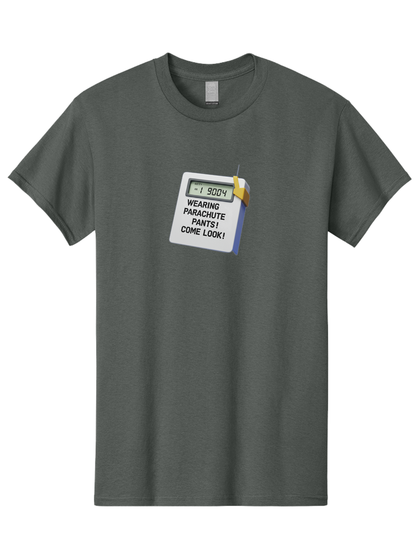 Wearing-Parachute-Pants-Come-Look Men'S Graphic Tee, 100% Cotton, Comfortable Casual Summer Wear, Machine Washable, Digital Calendar, 3D Rendering, Novelty Calendar, Fun Text, Parachute Pants Reference, Retro Fashion, 90S Nostalgia, Bab579