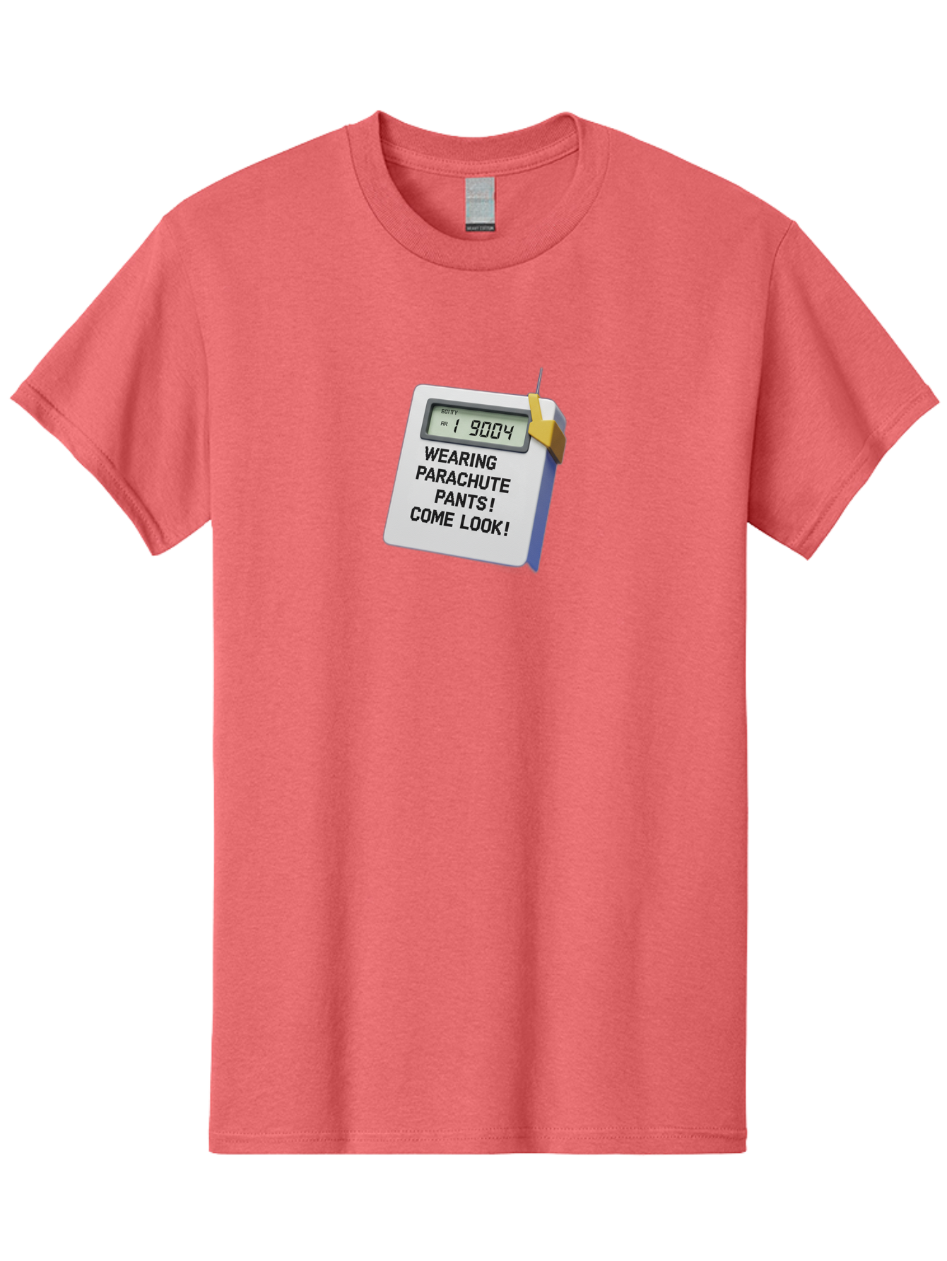 Wearing-Parachute-Pants-Come-Look Men'S Graphic Tee, 100% Cotton, Comfortable Casual Summer Wear, Machine Washable, Digital Calendar, 3D Rendering, Novelty Calendar, Fun Text, Parachute Pants Reference, Retro Fashion, 90S Nostalgia, Bab579