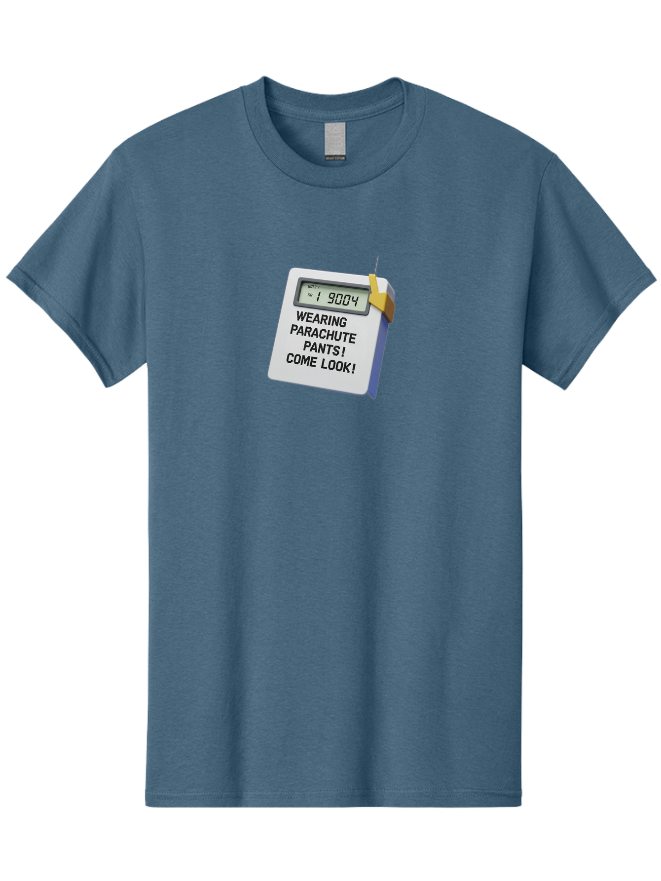 Wearing-Parachute-Pants-Come-Look Men'S Graphic Tee, 100% Cotton, Comfortable Casual Summer Wear, Machine Washable, Digital Calendar, 3D Rendering, Novelty Calendar, Fun Text, Parachute Pants Reference, Retro Fashion, 90S Nostalgia, Bab579