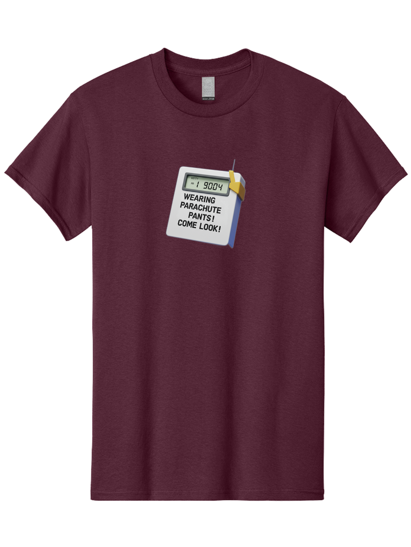 Wearing-Parachute-Pants-Come-Look Men'S Graphic Tee, 100% Cotton, Comfortable Casual Summer Wear, Machine Washable, Digital Calendar, 3D Rendering, Novelty Calendar, Fun Text, Parachute Pants Reference, Retro Fashion, 90S Nostalgia, Bab579