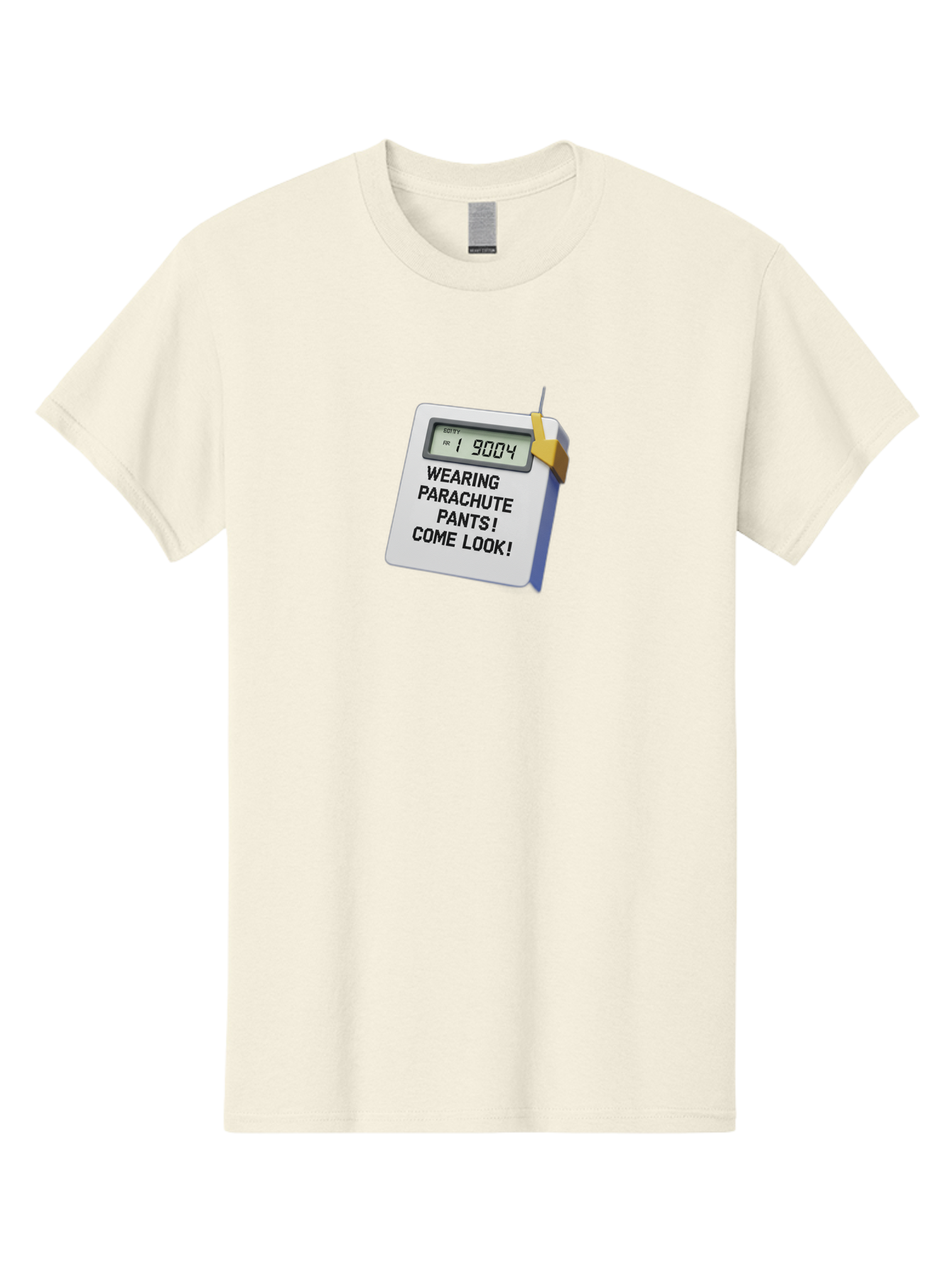 Wearing-Parachute-Pants-Come-Look Men'S Graphic Tee, 100% Cotton, Comfortable Casual Summer Wear, Machine Washable, Digital Calendar, 3D Rendering, Novelty Calendar, Fun Text, Parachute Pants Reference, Retro Fashion, 90S Nostalgia, Bab579