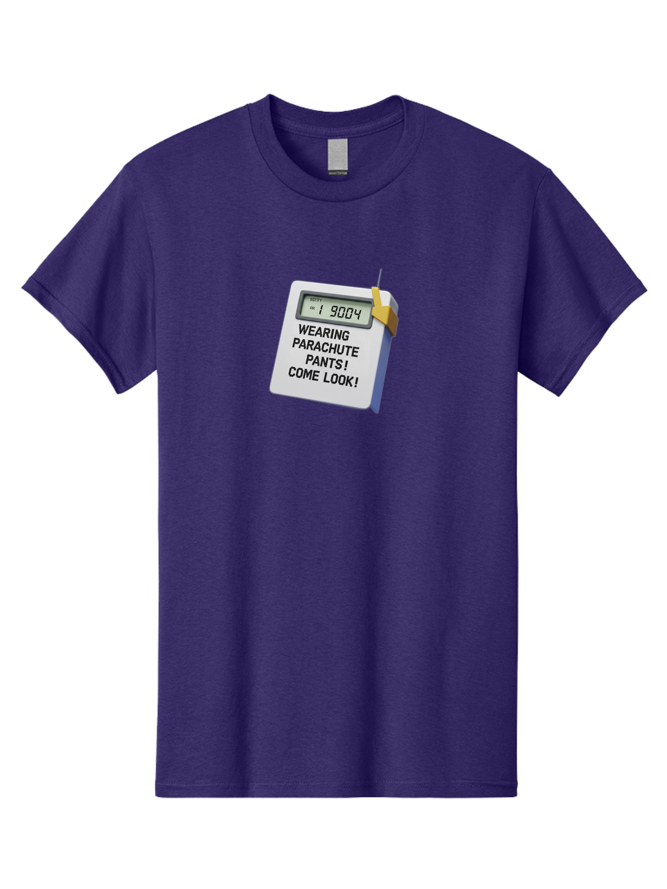 Wearing-Parachute-Pants-Come-Look Men'S Graphic Tee, 100% Cotton, Comfortable Casual Summer Wear, Machine Washable, Digital Calendar, 3D Rendering, Novelty Calendar, Fun Text, Parachute Pants Reference, Retro Fashion, 90S Nostalgia, Bab579