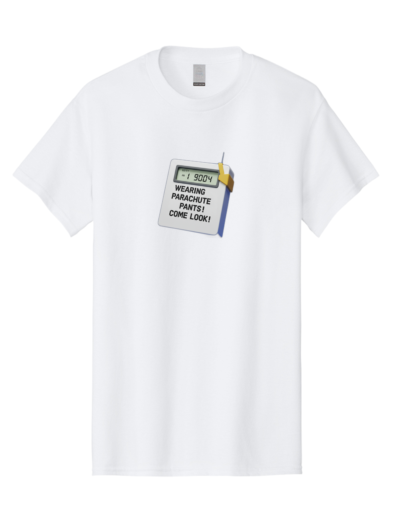Wearing-Parachute-Pants-Come-Look Men'S Graphic Tee, 100% Cotton, Comfortable Casual Summer Wear, Machine Washable, Digital Calendar, 3D Rendering, Novelty Calendar, Fun Text, Parachute Pants Reference, Retro Fashion, 90S Nostalgia, Bab579
