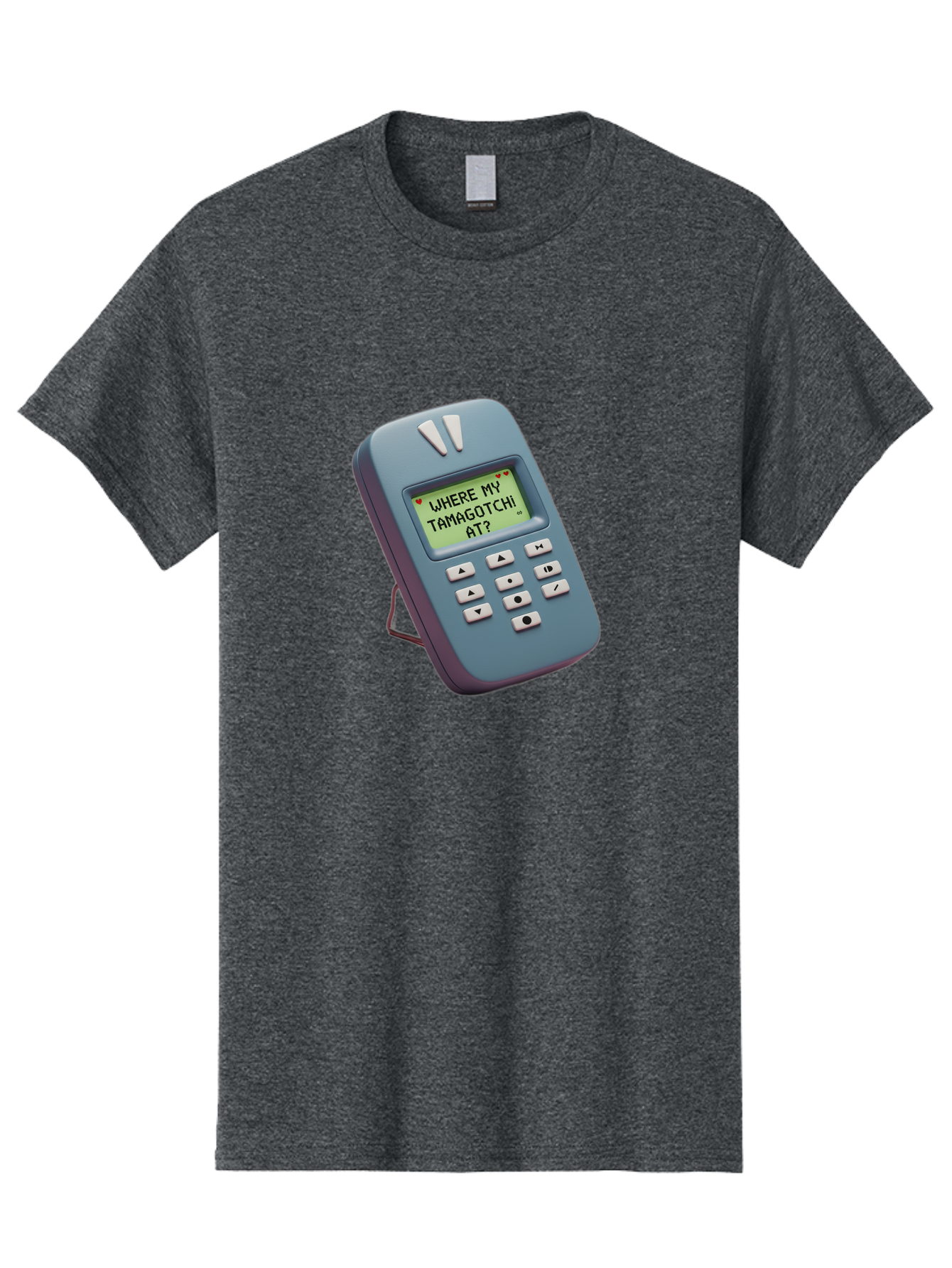 Where-My-Tamagotchi-At Men'S Graphic Tee, 100% Cotton, Comfortable Casual Summer Wear, Machine Washable, Retro Digital Pet, Nostalgic 90S Toy, Tamagotchi, Vintage Handheld Game, Classic Electronic Toy, Retro Gaming, Nostalgic Technology, Bab583
