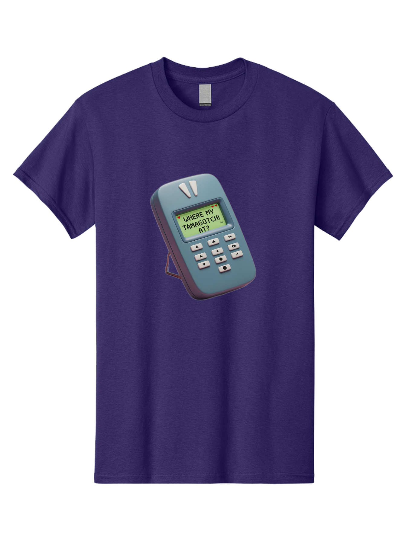 Where-My-Tamagotchi-At Men'S Graphic Tee, 100% Cotton, Comfortable Casual Summer Wear, Machine Washable, Retro Digital Pet, Nostalgic 90S Toy, Tamagotchi, Vintage Handheld Game, Classic Electronic Toy, Retro Gaming, Nostalgic Technology, Bab583