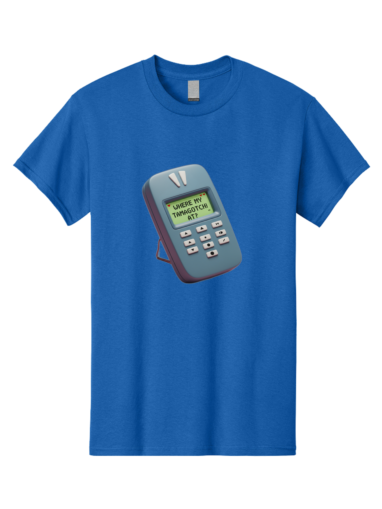 Where-My-Tamagotchi-At Men'S Graphic Tee, 100% Cotton, Comfortable Casual Summer Wear, Machine Washable, Retro Digital Pet, Nostalgic 90S Toy, Tamagotchi, Vintage Handheld Game, Classic Electronic Toy, Retro Gaming, Nostalgic Technology, Bab583