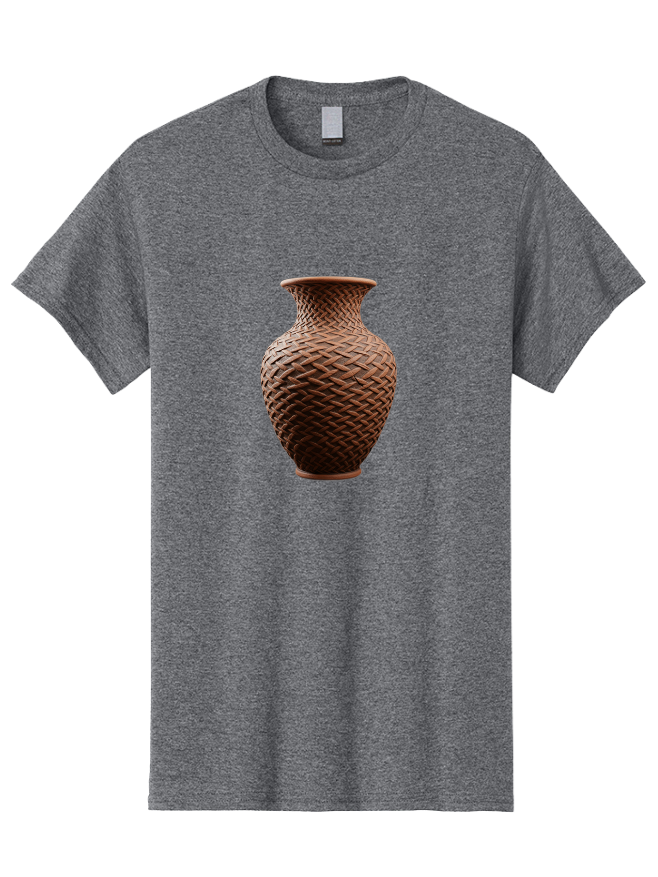 Wicker-Vase Men'S Graphic Tee, 100% Cotton, Comfortable Casual Summer Wear, Machine Washable, Woven Vase, Terracotta Pot, Earthy Tones, Woven Design, Traditional Craftsmanship, Handmade Pottery, Bohemian Decor, Rustic Charm, Home Decor Bab587