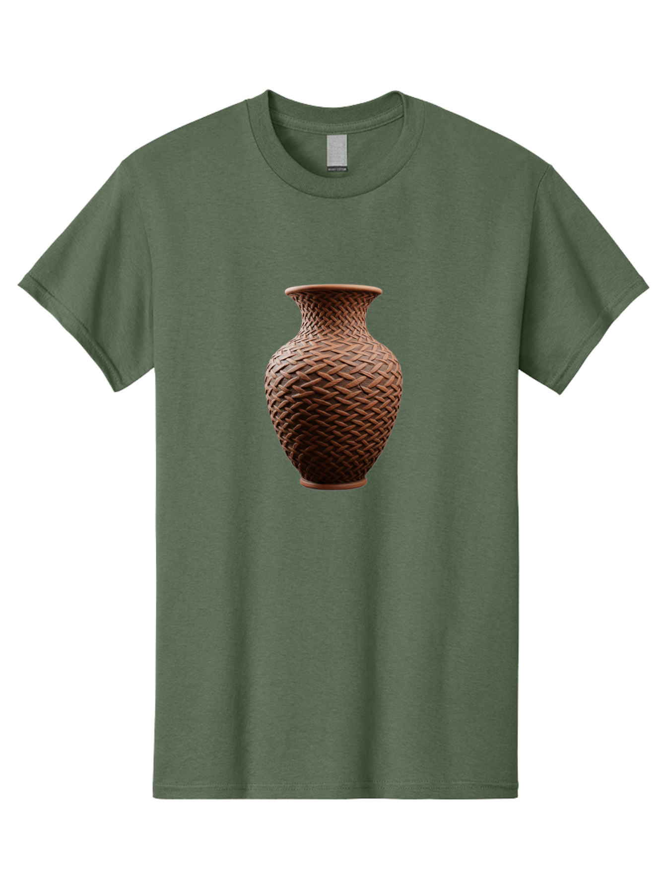 Wicker-Vase Men'S Graphic Tee, 100% Cotton, Comfortable Casual Summer Wear, Machine Washable, Woven Vase, Terracotta Pot, Earthy Tones, Woven Design, Traditional Craftsmanship, Handmade Pottery, Bohemian Decor, Rustic Charm, Home Decor Bab587