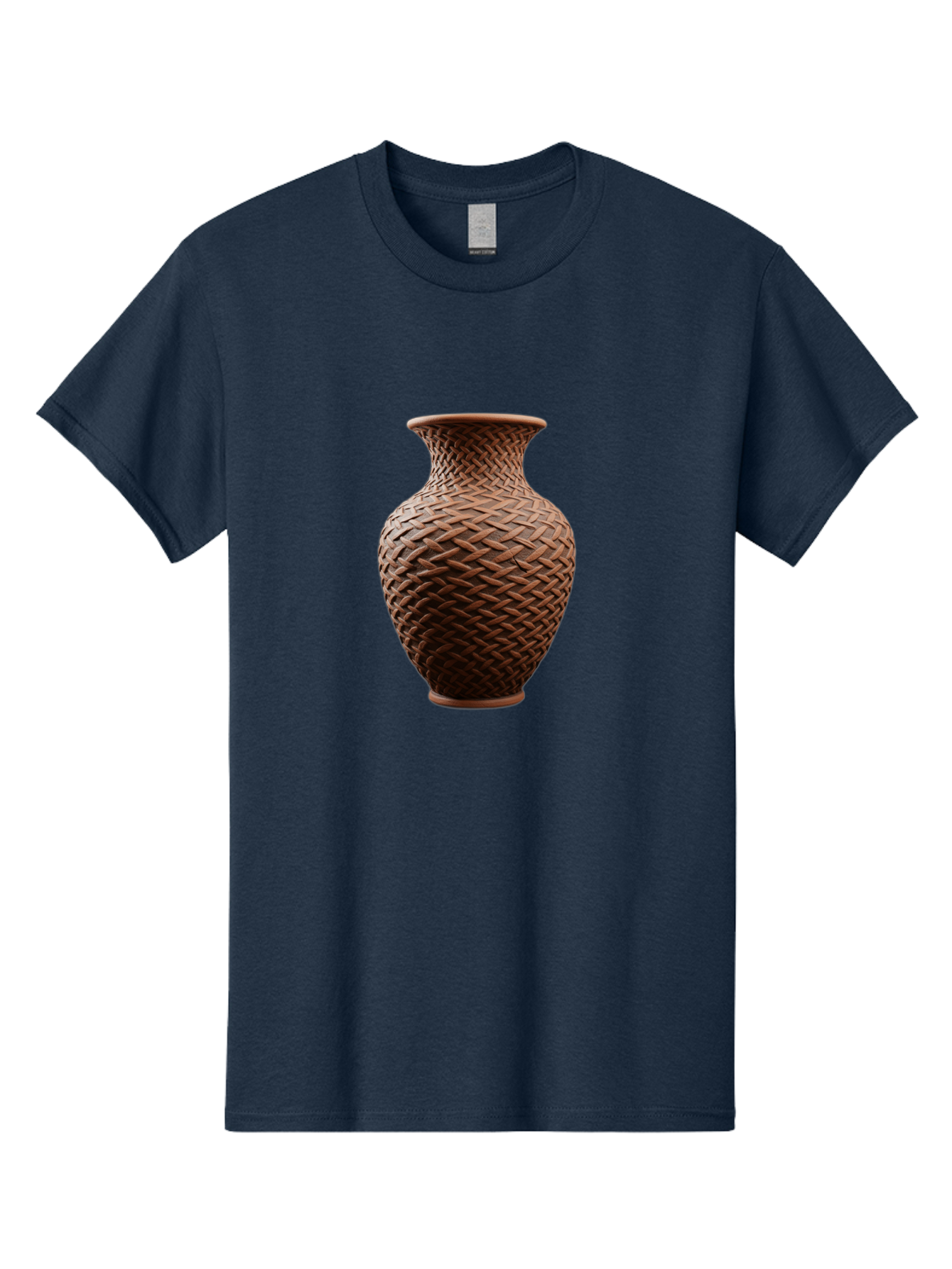 Wicker-Vase Men'S Graphic Tee, 100% Cotton, Comfortable Casual Summer Wear, Machine Washable, Woven Vase, Terracotta Pot, Earthy Tones, Woven Design, Traditional Craftsmanship, Handmade Pottery, Bohemian Decor, Rustic Charm, Home Decor Bab587