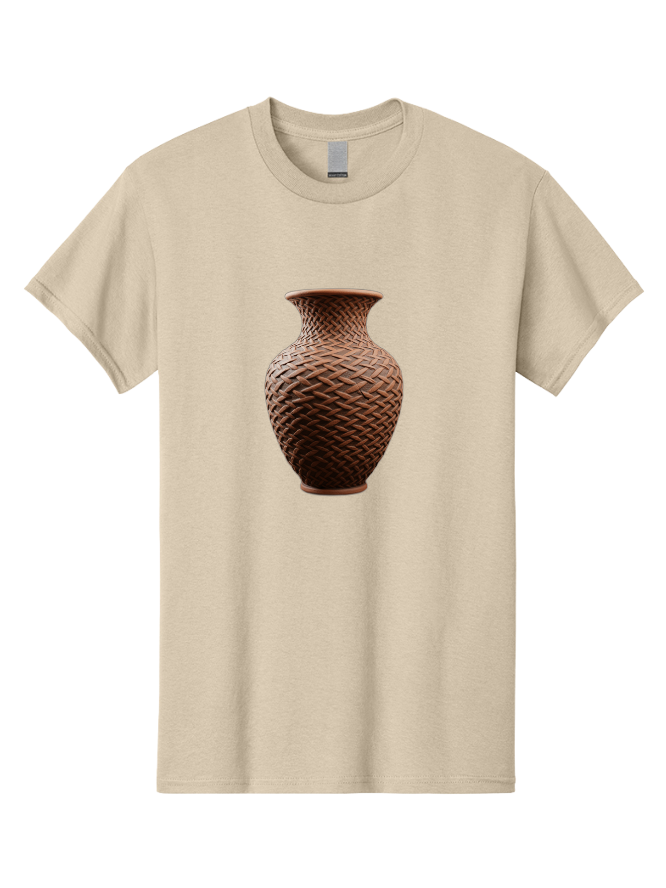 Wicker-Vase Men'S Graphic Tee, 100% Cotton, Comfortable Casual Summer Wear, Machine Washable, Woven Vase, Terracotta Pot, Earthy Tones, Woven Design, Traditional Craftsmanship, Handmade Pottery, Bohemian Decor, Rustic Charm, Home Decor Bab587