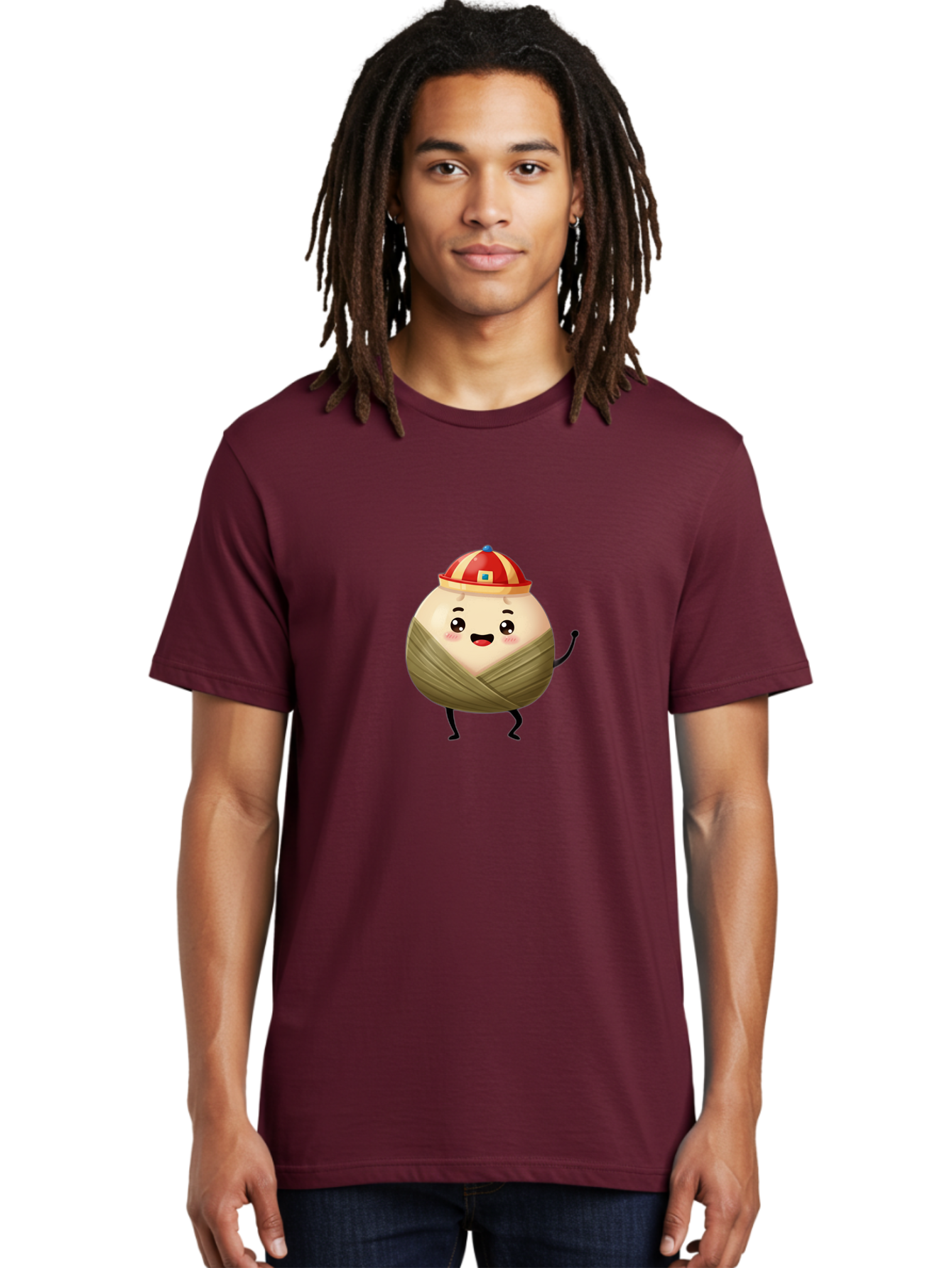 Xiaolongbao-1 Men'S Graphic Tee, 100% Cotton, Comfortable Casual Summer Wear, Machine Washable, Cartoon Dumpling, Steamed Bun, Happy Face, Kawaii Character, Chinese Food, Cute Illustration, Wrapped Dumpling, Smiling Face, Dumpling Character, Bab596