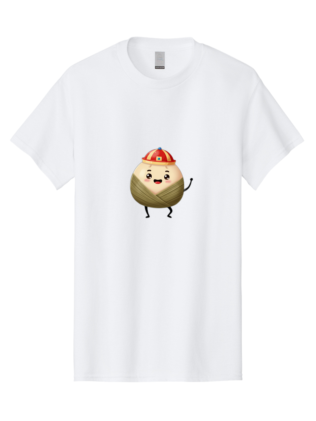 Xiaolongbao-1 Men'S Graphic Tee, 100% Cotton, Comfortable Casual Summer Wear, Machine Washable, Cartoon Dumpling, Steamed Bun, Happy Face, Kawaii Character, Chinese Food, Cute Illustration, Wrapped Dumpling, Smiling Face, Dumpling Character, Bab596