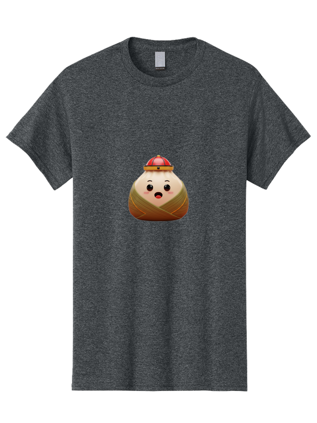 Xiaolongbao Men'S Graphic Tee, 100% Cotton, Comfortable Casual Summer Wear, Machine Washable, Cartoon Xiaolongbao, Chinese Dumpling, Steamed Bun, Surprised Expression, Adorable Character, Kawaii Food, Culinary Delight, Soup Dumpling Bab597
