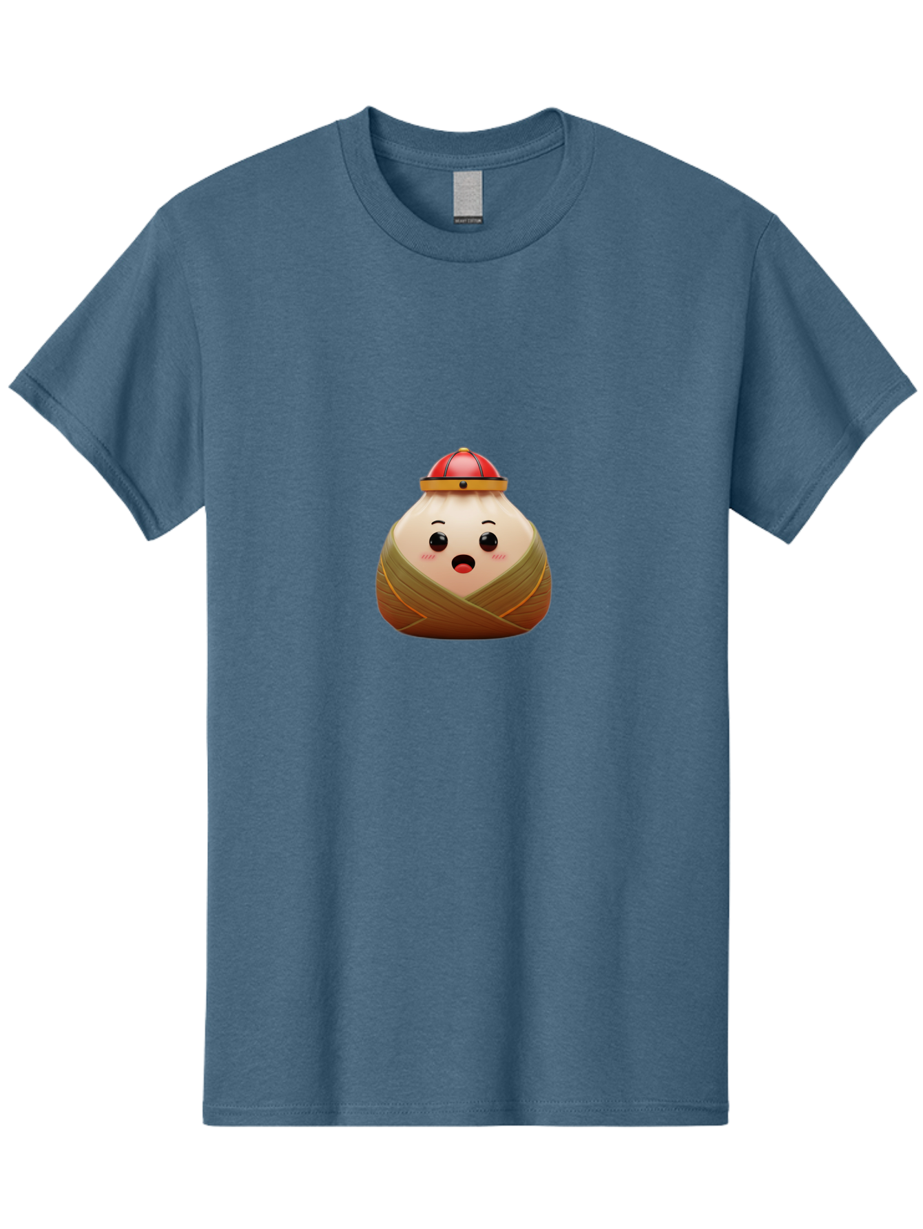Xiaolongbao Men'S Graphic Tee, 100% Cotton, Comfortable Casual Summer Wear, Machine Washable, Cartoon Xiaolongbao, Chinese Dumpling, Steamed Bun, Surprised Expression, Adorable Character, Kawaii Food, Culinary Delight, Soup Dumpling Bab597