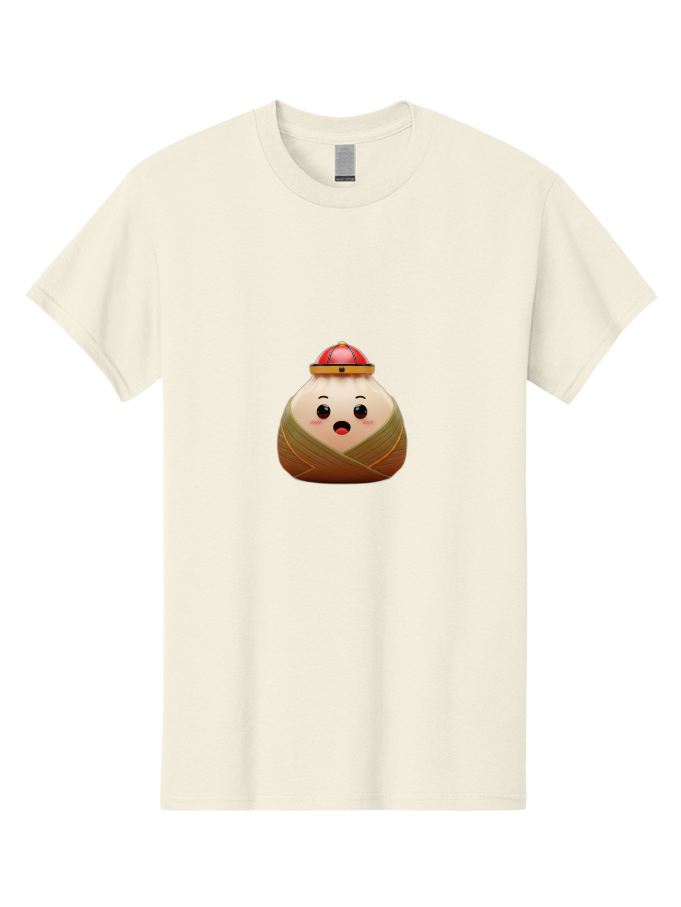 Xiaolongbao Men'S Graphic Tee, 100% Cotton, Comfortable Casual Summer Wear, Machine Washable, Cartoon Xiaolongbao, Chinese Dumpling, Steamed Bun, Surprised Expression, Adorable Character, Kawaii Food, Culinary Delight, Soup Dumpling Bab597