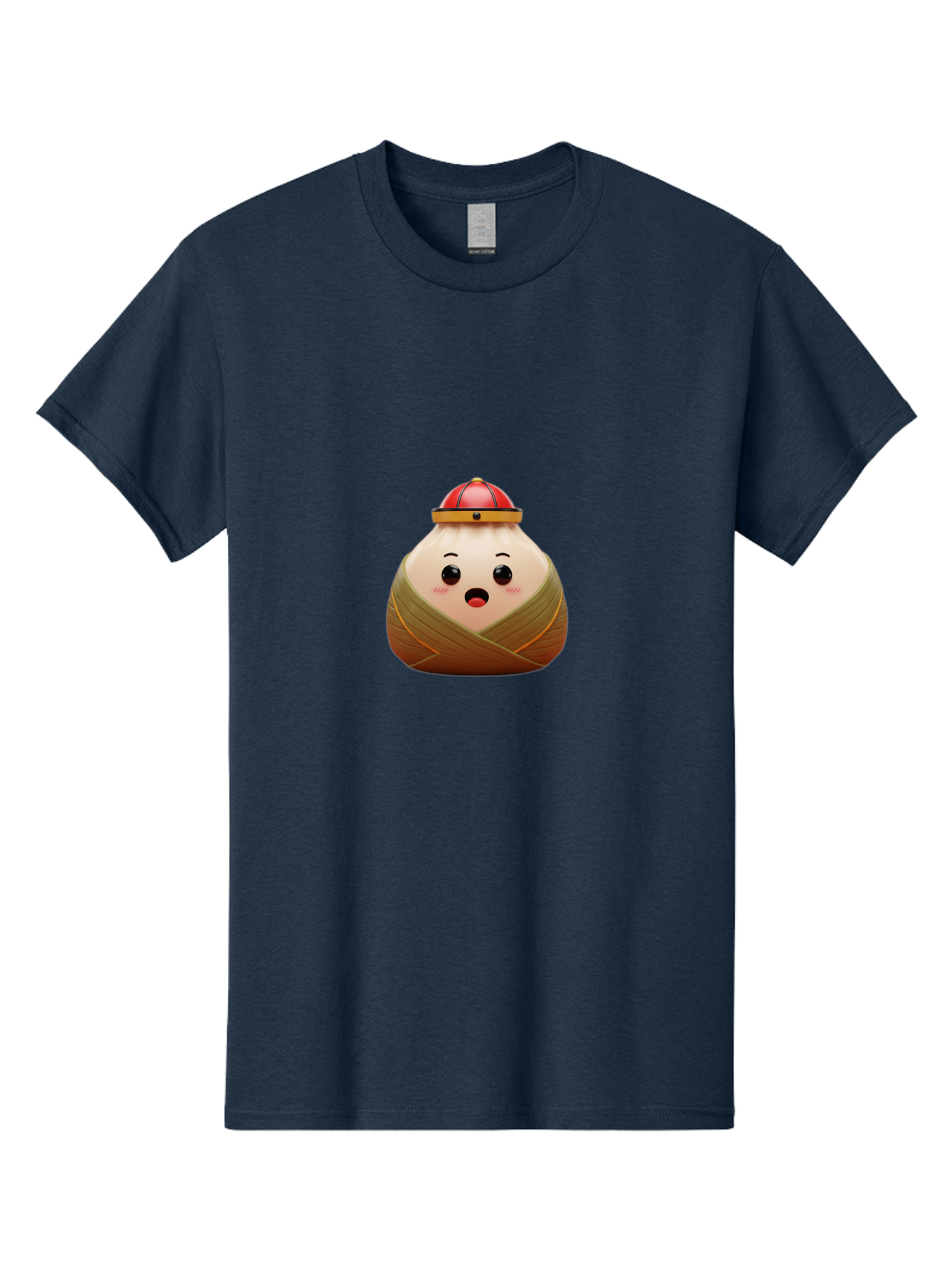 Xiaolongbao Men'S Graphic Tee, 100% Cotton, Comfortable Casual Summer Wear, Machine Washable, Cartoon Xiaolongbao, Chinese Dumpling, Steamed Bun, Surprised Expression, Adorable Character, Kawaii Food, Culinary Delight, Soup Dumpling Bab597