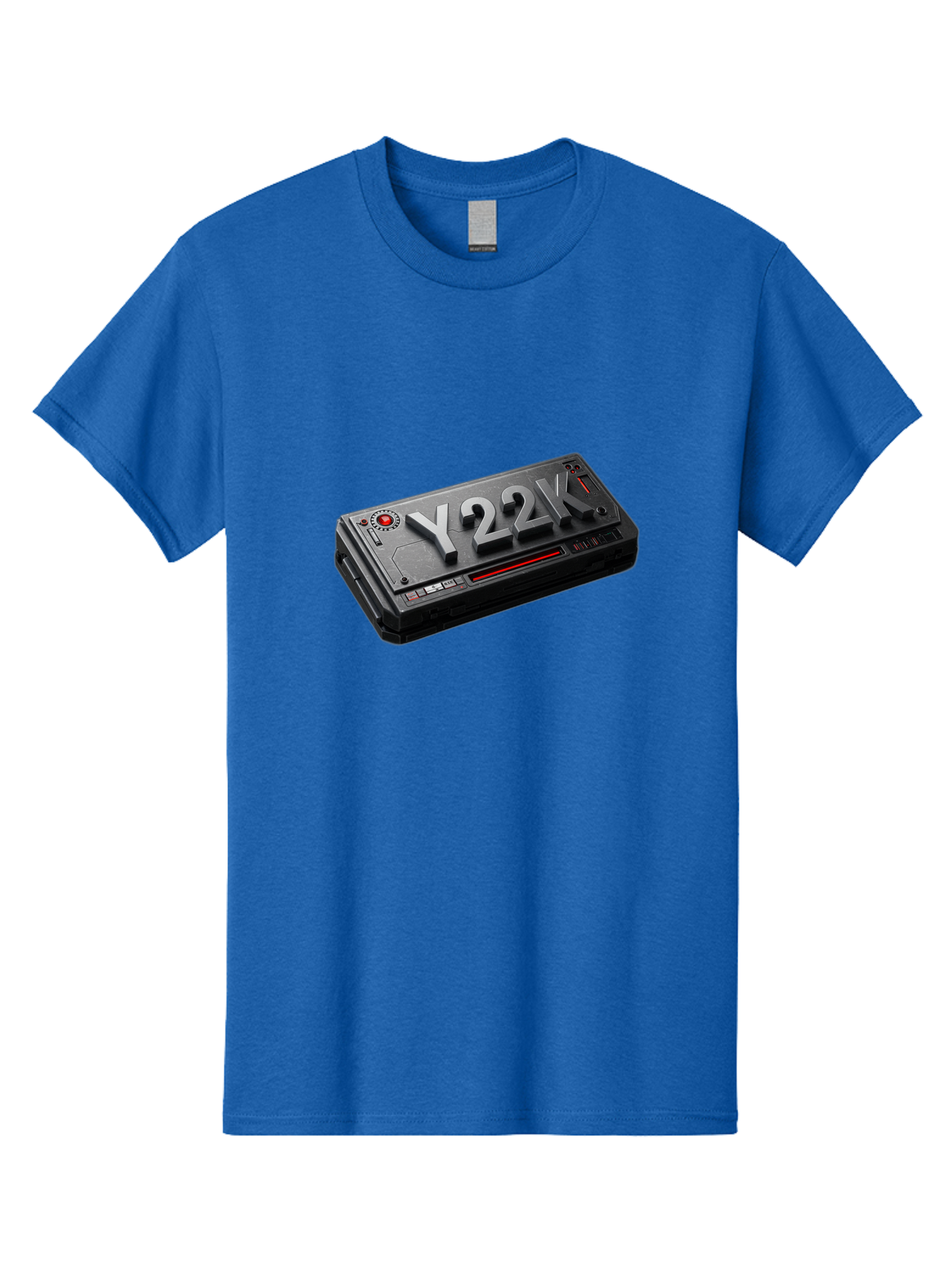 Y22K Men'S Graphic Tee, 100% Cotton, Comfortable Casual Summer Wear, Machine Washable, Futuristic Device, Y22K, Technology, Cyberpunk, Sleek Design, Metallic Surface, Red Accents, Futuristic Tech, Innovative Gadget, High-Tech Equipment, Bab598