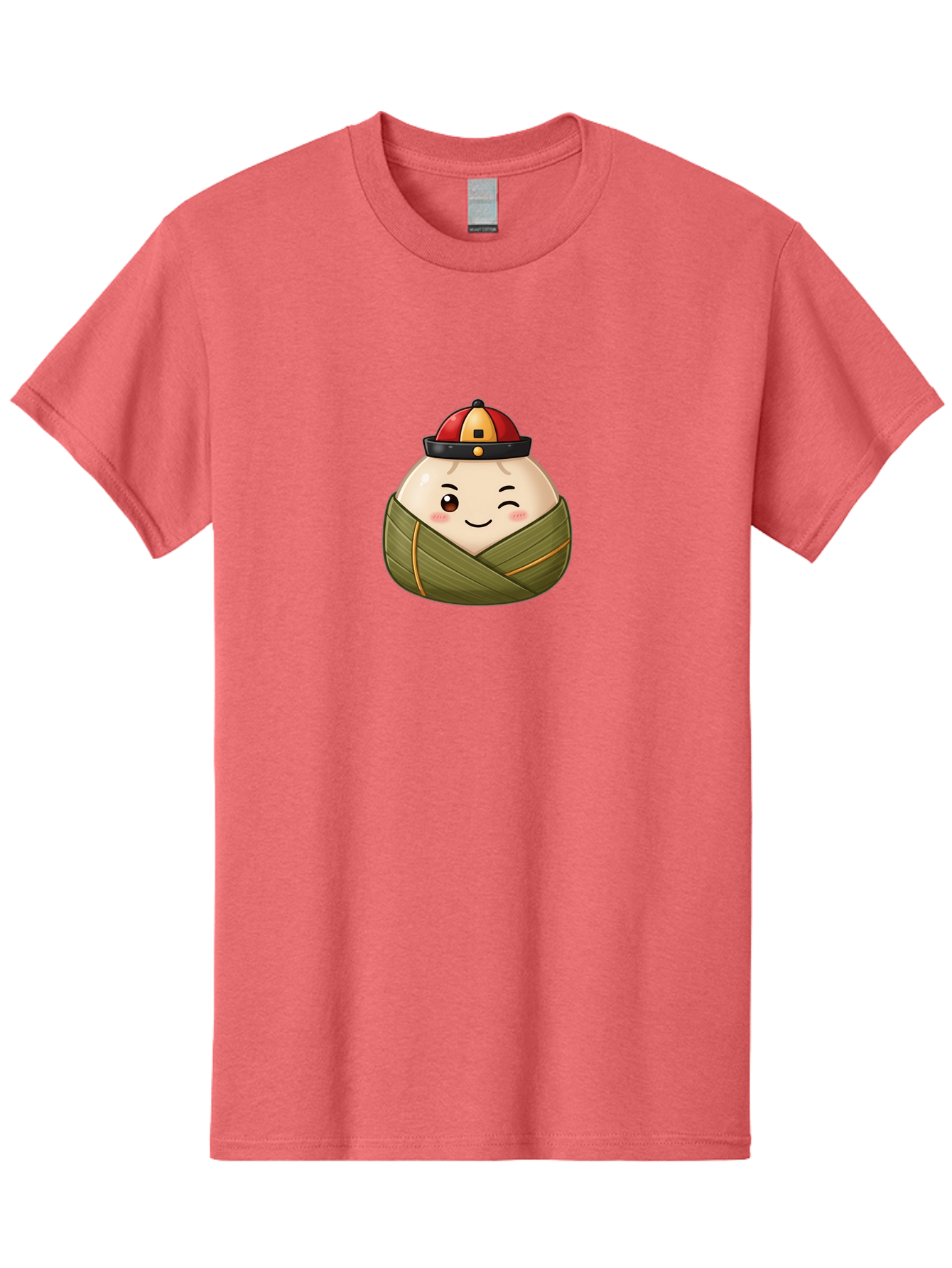 Zongzi-1 Men'S Graphic Tee, 100% Cotton, Comfortable Casual Summer Wear, Machine Washable, Zongzi Dumpling, Chinese Rice Dumpling, Dragon Boat Festival, Traditional Food, Cartoon Dumpling, Wrapped Dumpling, Smiling Dumpling, Bab602