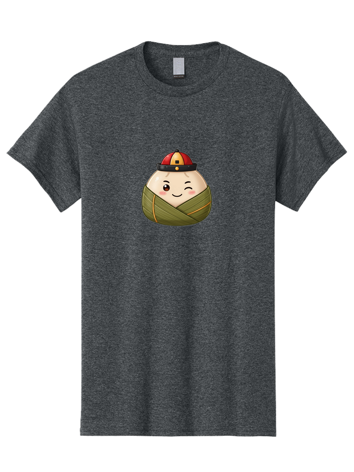 Zongzi-1 Men'S Graphic Tee, 100% Cotton, Comfortable Casual Summer Wear, Machine Washable, Zongzi Dumpling, Chinese Rice Dumpling, Dragon Boat Festival, Traditional Food, Cartoon Dumpling, Wrapped Dumpling, Smiling Dumpling, Bab602