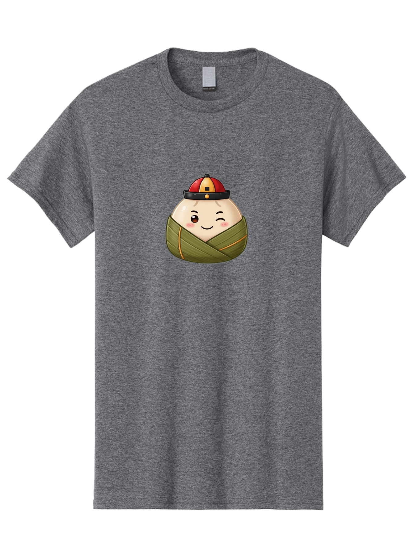 Zongzi-1 Men'S Graphic Tee, 100% Cotton, Comfortable Casual Summer Wear, Machine Washable, Zongzi Dumpling, Chinese Rice Dumpling, Dragon Boat Festival, Traditional Food, Cartoon Dumpling, Wrapped Dumpling, Smiling Dumpling, Bab602