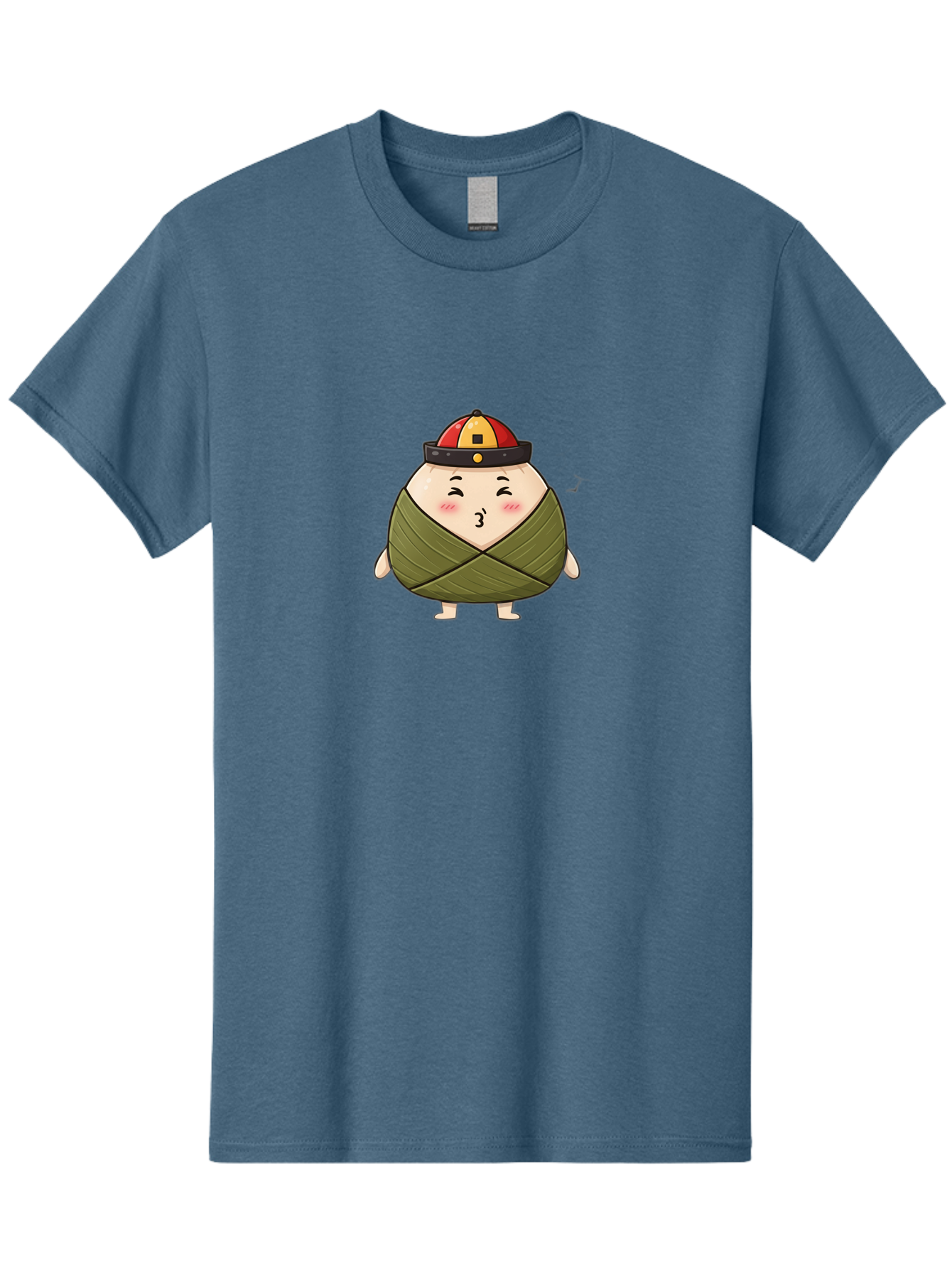Zongzi-3 Men'S Graphic Tee, 100% Cotton, Comfortable Casual Summer Wear, Machine Washable, Cartoon Zongzi, Traditional Chinese Food, Wrapped Dumpling, Cute Character, Singing, Joyful Expression, Chinese Culture, Festival Treat, Bab604