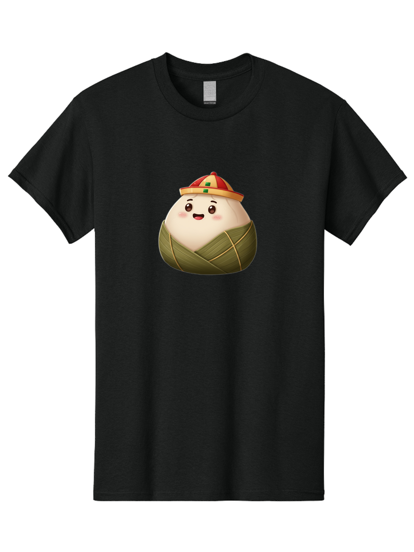 Zongzi-Dumpling Men'S Graphic Tee, 100% Cotton, Comfortable Casual Summer Wear, Machine Washable, Cartoon Dumpling, Kawaii Food, Chinese Cuisine, Zongzi, Traditional Dish, Festive Food, Glutinous Rice Dumpling, Asian Culture, Happy Face, Bab608