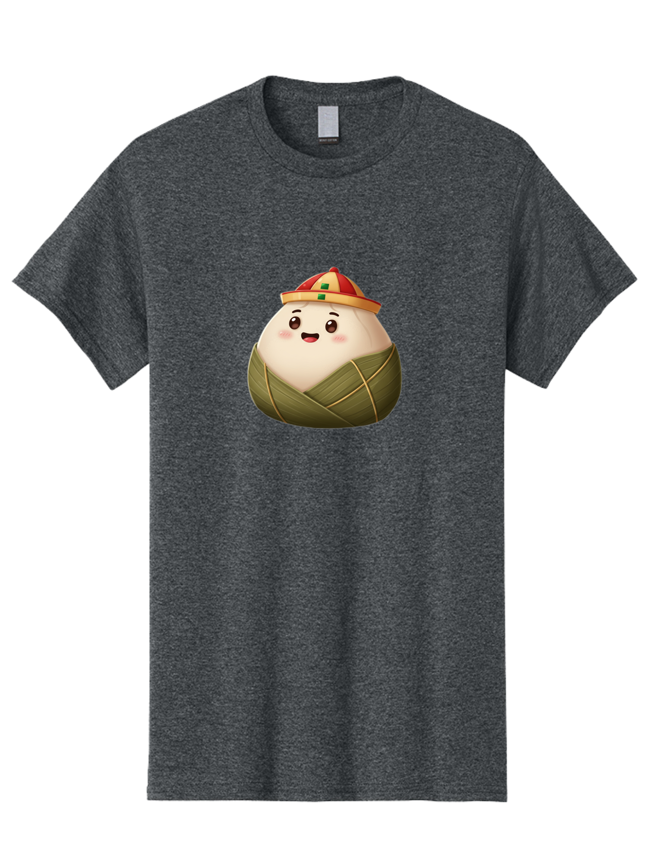 Zongzi-Dumpling Men'S Graphic Tee, 100% Cotton, Comfortable Casual Summer Wear, Machine Washable, Cartoon Dumpling, Kawaii Food, Chinese Cuisine, Zongzi, Traditional Dish, Festive Food, Glutinous Rice Dumpling, Asian Culture, Happy Face, Bab608