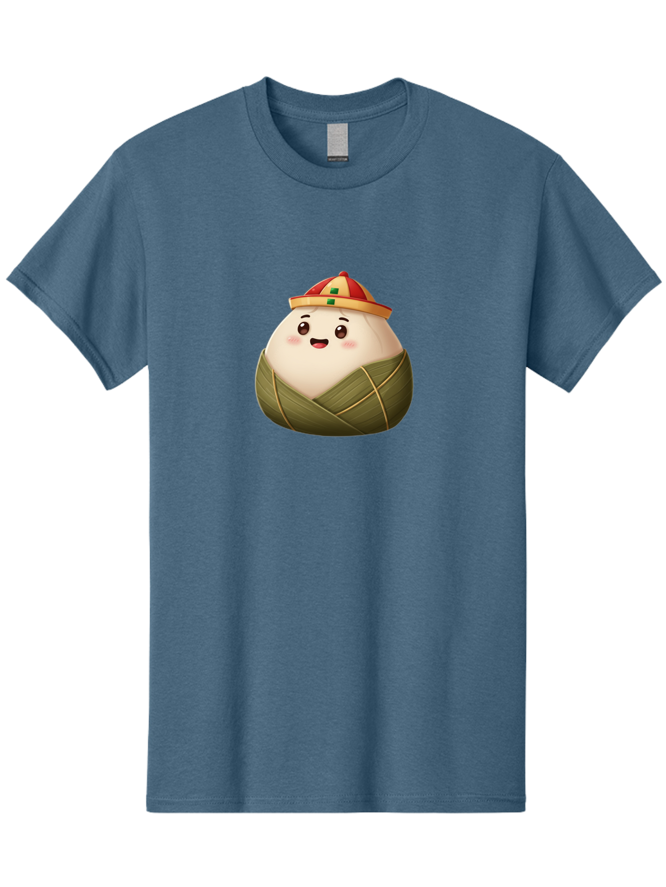 Zongzi-Dumpling Men'S Graphic Tee, 100% Cotton, Comfortable Casual Summer Wear, Machine Washable, Cartoon Dumpling, Kawaii Food, Chinese Cuisine, Zongzi, Traditional Dish, Festive Food, Glutinous Rice Dumpling, Asian Culture, Happy Face, Bab608