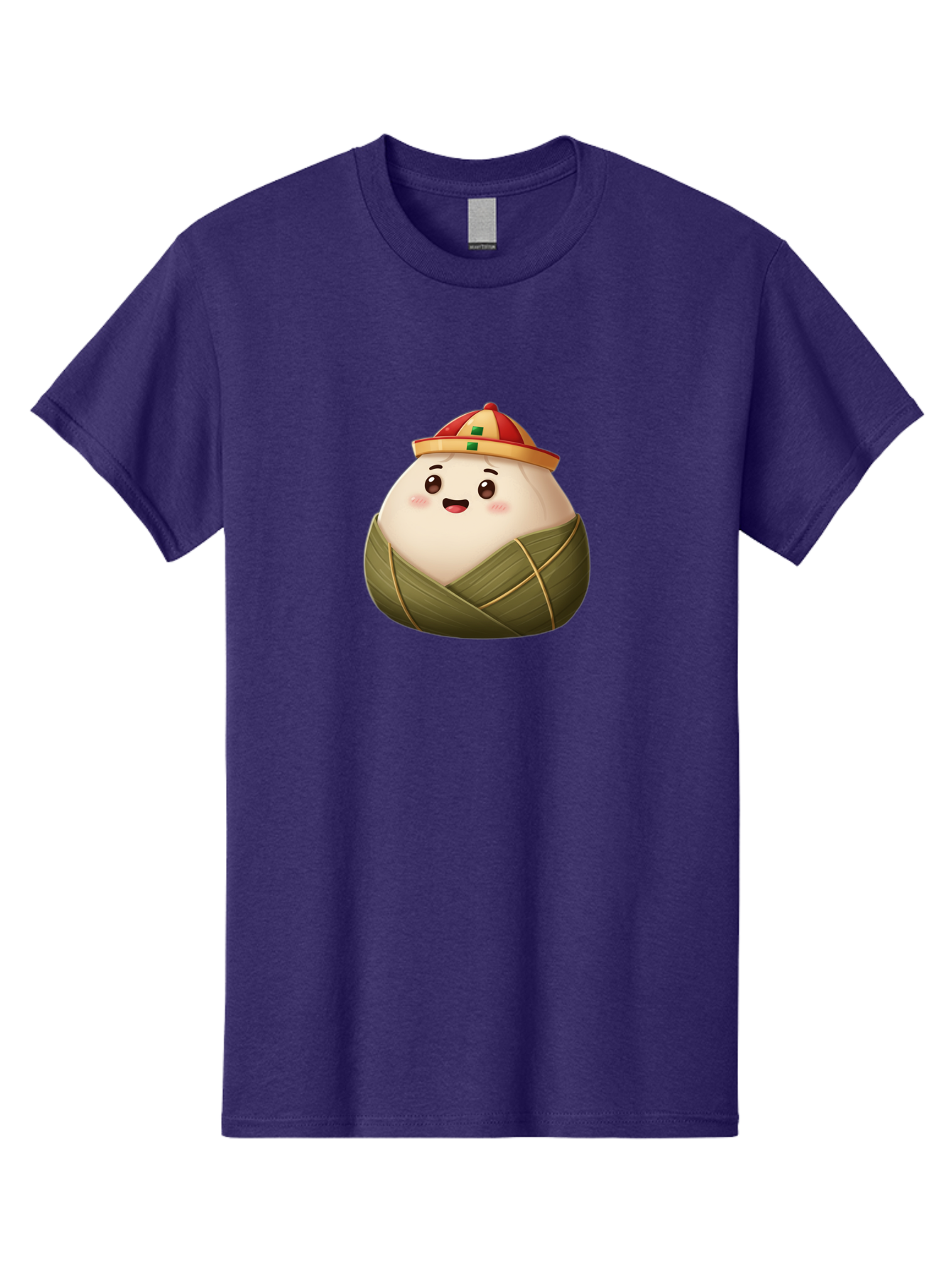 Zongzi-Dumpling Men'S Graphic Tee, 100% Cotton, Comfortable Casual Summer Wear, Machine Washable, Cartoon Dumpling, Kawaii Food, Chinese Cuisine, Zongzi, Traditional Dish, Festive Food, Glutinous Rice Dumpling, Asian Culture, Happy Face, Bab608