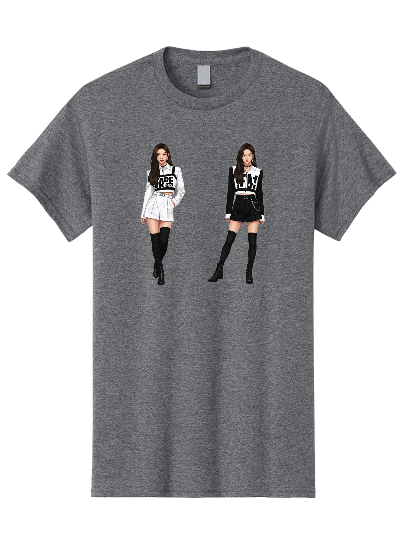 Aape-By-Baperama Men'S Graphic Tee, 100% Cotton, Comfortable Casual Summer Wear, Machine Washable, Fashion Illustration, Aape Clothing, Streetwear Style, Edgy Look, Bold Graphics, Monochrome Aesthetic, High-Contrast Visuals, Long Boots Bab616