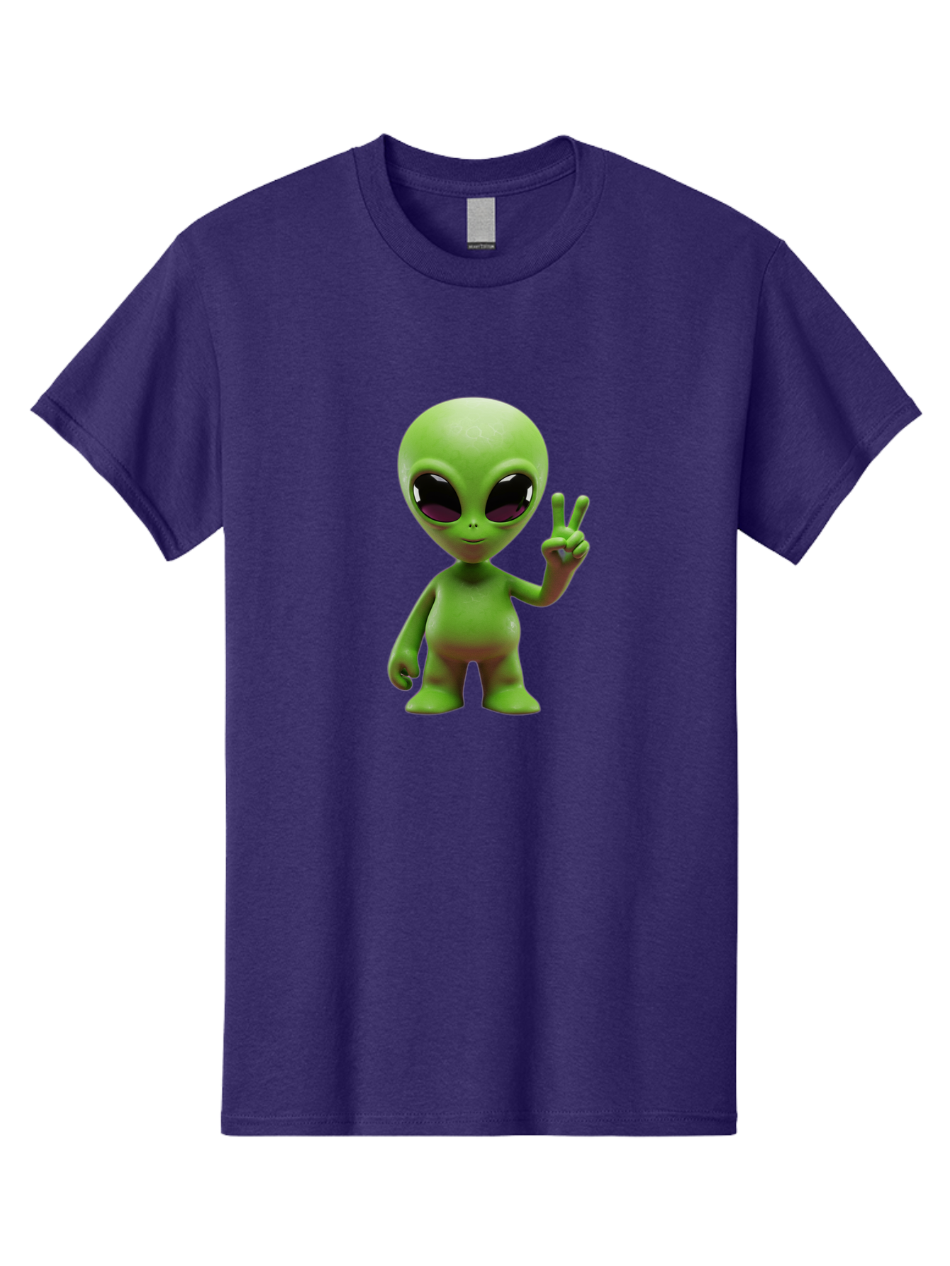 Alien-Peace-Sign-2 Men'S Graphic Tee, 100% Cotton, Comfortable Casual Summer Wear, Machine Washable, Alien Figure, Peace Sign, Friendly Gesture, Cartoon Character, E.T., Extraterrestrial Being, Fun, Quirky, Playful, 3D Rendering, Bab631