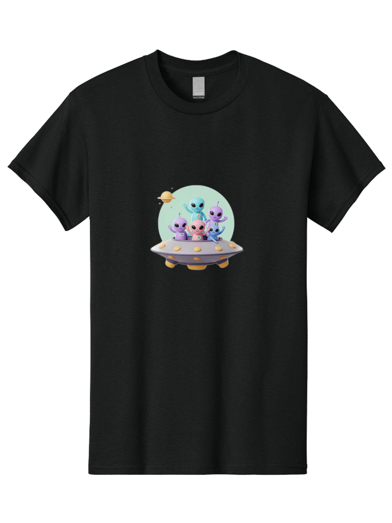 Aliens-In-Ufo Men'S Graphic Tee, 100% Cotton, Comfortable Casual Summer Wear, Machine Washable, Aliens In Ufo, Cartoon Characters, Science Fiction, Extraterrestrial Life, Ufo Sighting, Alien Invasion, Space Travel, Fantastical Creatures, Bab637
