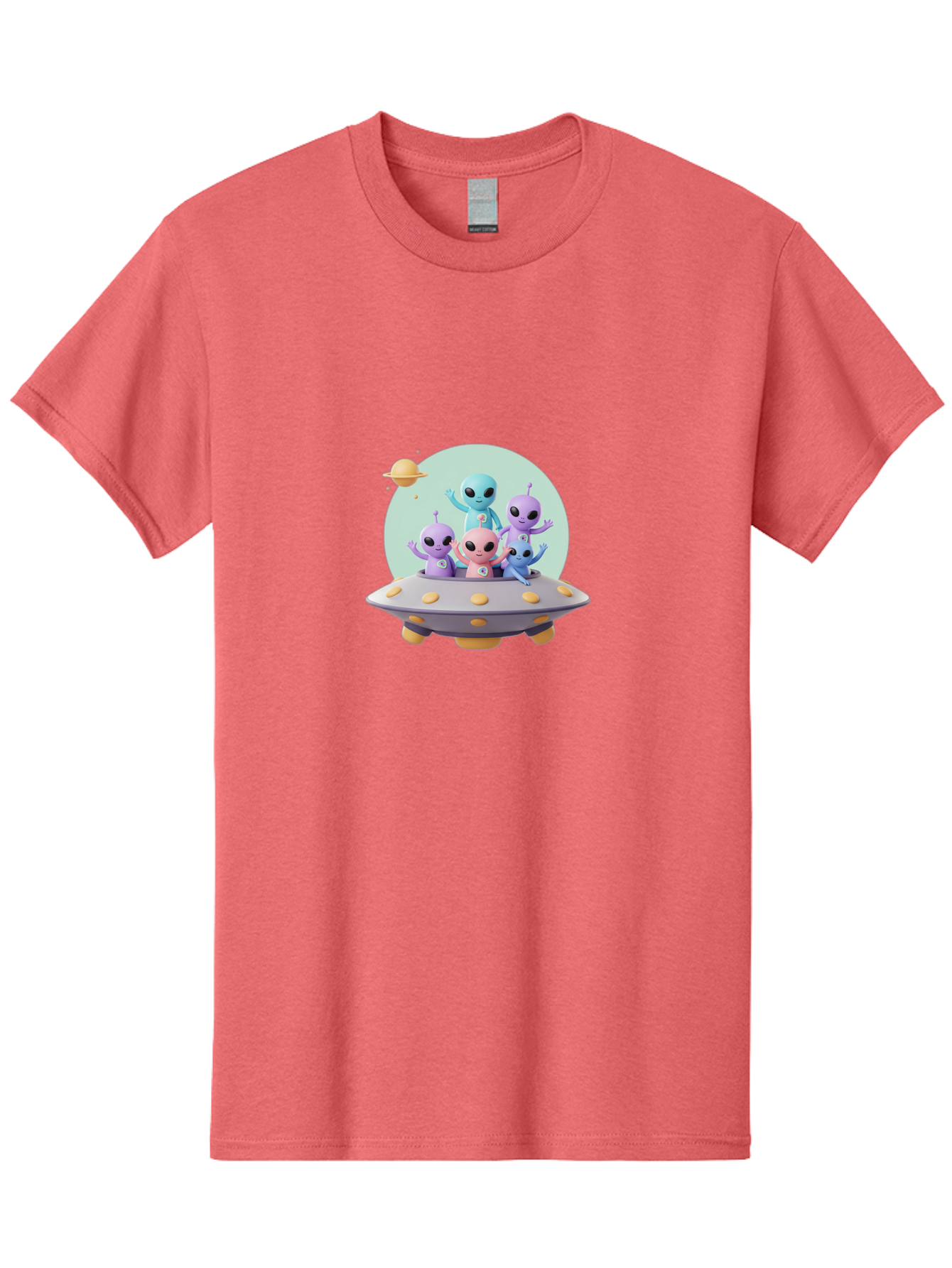 Aliens-In-Ufo Men'S Graphic Tee, 100% Cotton, Comfortable Casual Summer Wear, Machine Washable, Aliens In Ufo, Cartoon Characters, Science Fiction, Extraterrestrial Life, Ufo Sighting, Alien Invasion, Space Travel, Fantastical Creatures, Bab637