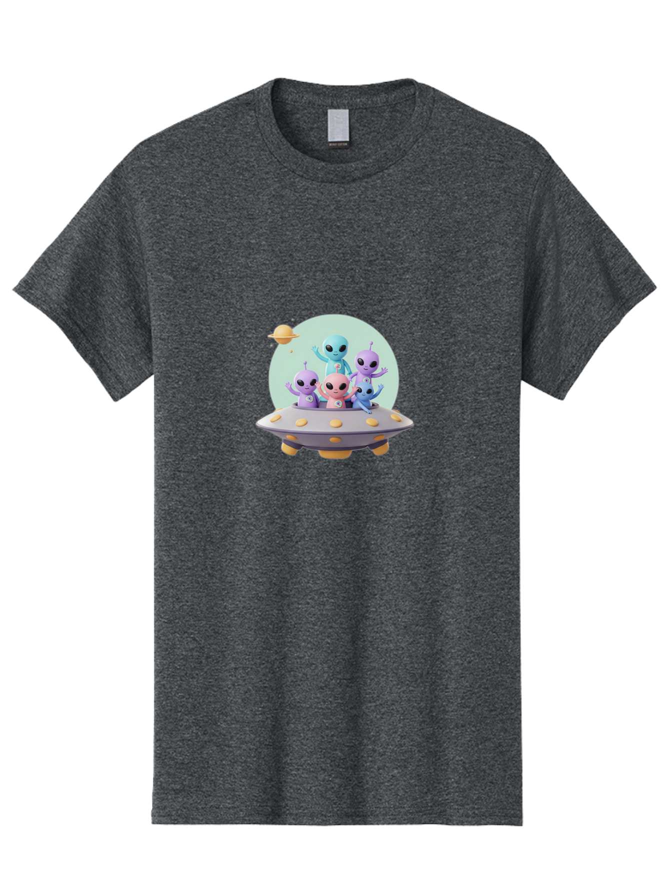 Aliens-In-Ufo Men'S Graphic Tee, 100% Cotton, Comfortable Casual Summer Wear, Machine Washable, Aliens In Ufo, Cartoon Characters, Science Fiction, Extraterrestrial Life, Ufo Sighting, Alien Invasion, Space Travel, Fantastical Creatures, Bab637