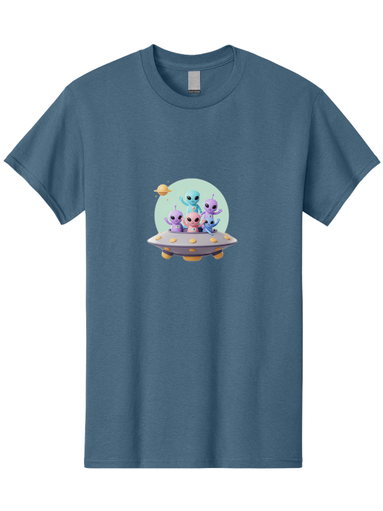 Aliens-In-Ufo Men'S Graphic Tee, 100% Cotton, Comfortable Casual Summer Wear, Machine Washable, Aliens In Ufo, Cartoon Characters, Science Fiction, Extraterrestrial Life, Ufo Sighting, Alien Invasion, Space Travel, Fantastical Creatures, Bab637