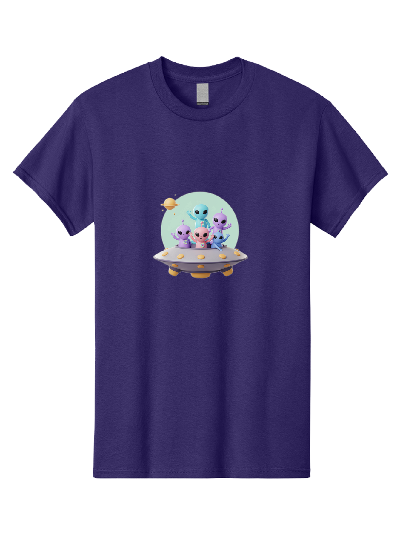 Aliens-In-Ufo Men'S Graphic Tee, 100% Cotton, Comfortable Casual Summer Wear, Machine Washable, Aliens In Ufo, Cartoon Characters, Science Fiction, Extraterrestrial Life, Ufo Sighting, Alien Invasion, Space Travel, Fantastical Creatures, Bab637