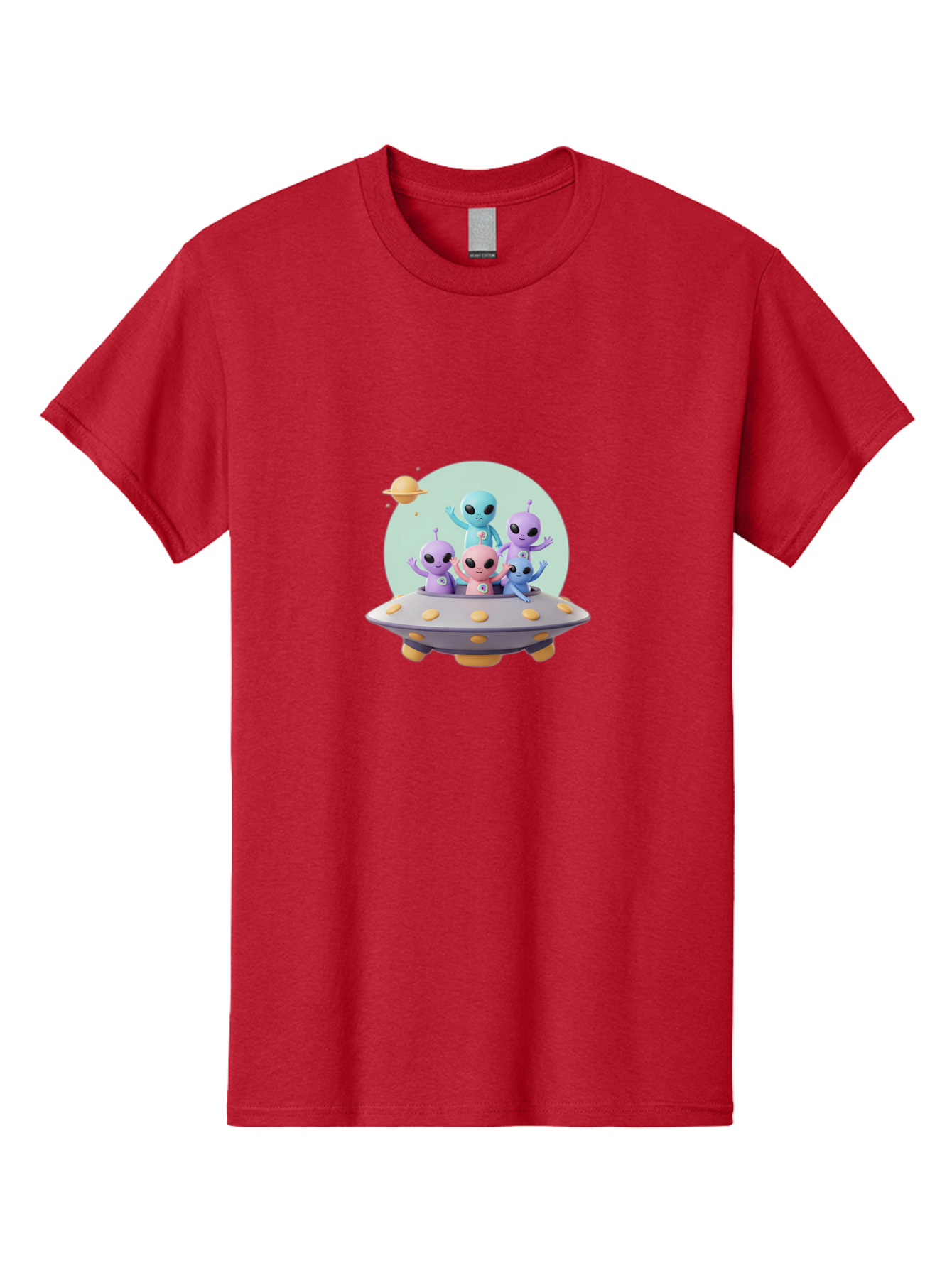 Aliens-In-Ufo Men'S Graphic Tee, 100% Cotton, Comfortable Casual Summer Wear, Machine Washable, Aliens In Ufo, Cartoon Characters, Science Fiction, Extraterrestrial Life, Ufo Sighting, Alien Invasion, Space Travel, Fantastical Creatures, Bab637