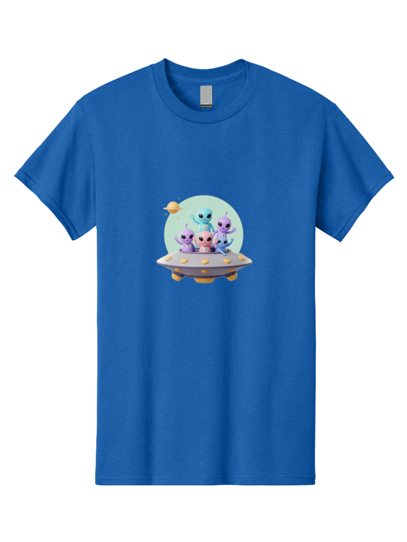 Aliens-In-Ufo Men'S Graphic Tee, 100% Cotton, Comfortable Casual Summer Wear, Machine Washable, Aliens In Ufo, Cartoon Characters, Science Fiction, Extraterrestrial Life, Ufo Sighting, Alien Invasion, Space Travel, Fantastical Creatures, Bab637