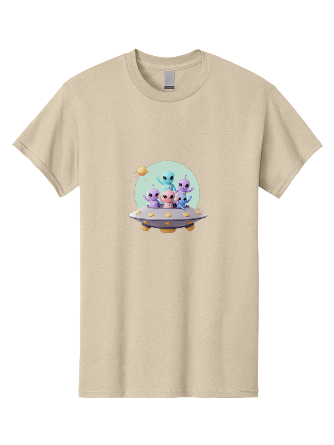 Aliens-In-Ufo Men'S Graphic Tee, 100% Cotton, Comfortable Casual Summer Wear, Machine Washable, Aliens In Ufo, Cartoon Characters, Science Fiction, Extraterrestrial Life, Ufo Sighting, Alien Invasion, Space Travel, Fantastical Creatures, Bab637