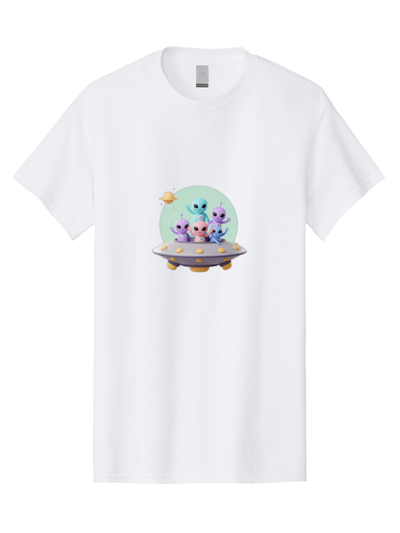 Aliens-In-Ufo Men'S Graphic Tee, 100% Cotton, Comfortable Casual Summer Wear, Machine Washable, Aliens In Ufo, Cartoon Characters, Science Fiction, Extraterrestrial Life, Ufo Sighting, Alien Invasion, Space Travel, Fantastical Creatures, Bab637