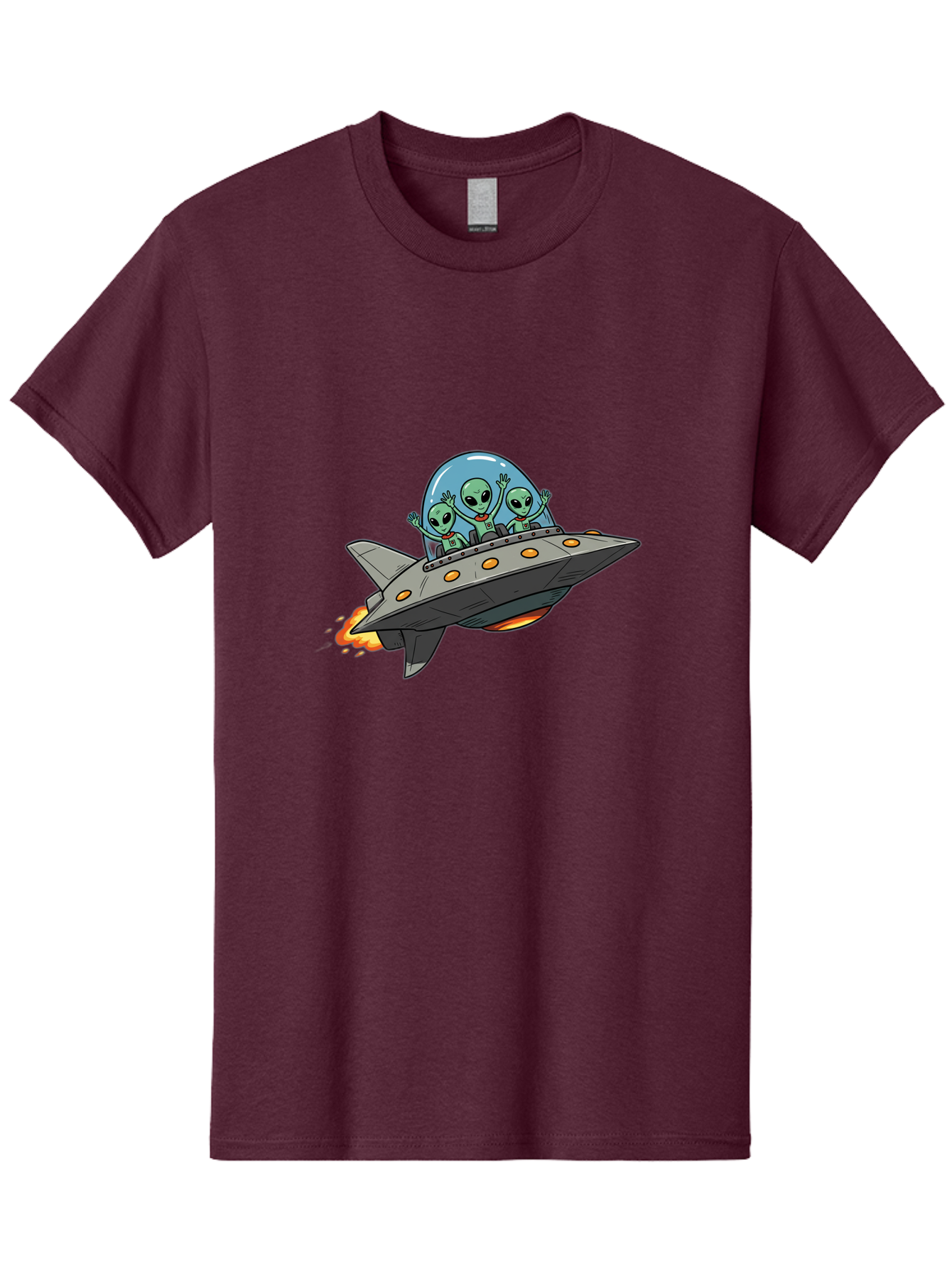 Aliens-On-Ufo-3 Men'S Graphic Tee, 100% Cotton, Comfortable Casual Summer Wear, Machine Washable, Cartoon Aliens, Grey Spaceship, Extraterrestrial Travel, Alien Adventure, Sci-Fi, Futuristic, Space Exploration, Friendly Aliens, Bab641