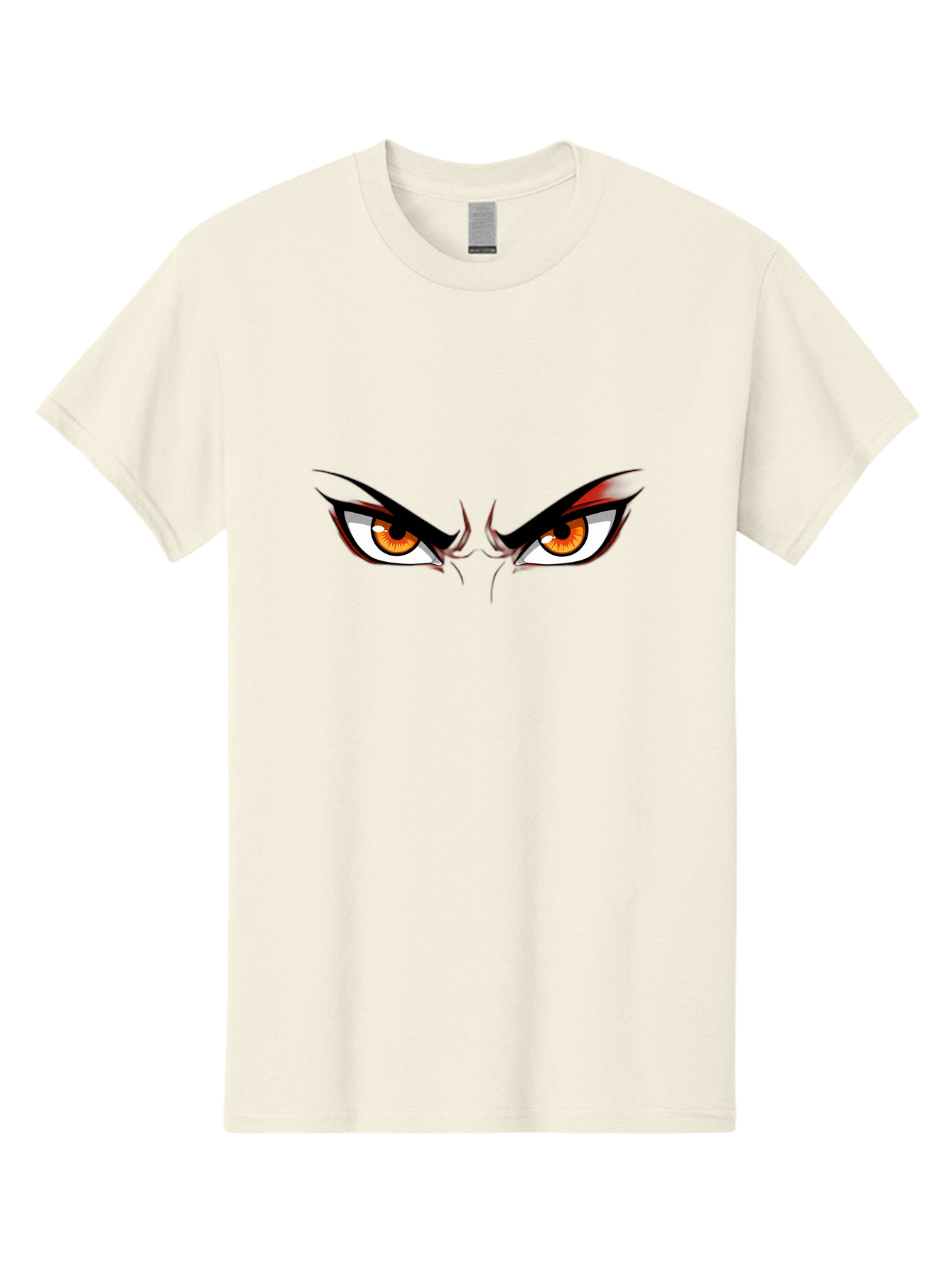 Angry-Eyes-1 Men'S Graphic Tee, 100% Cotton, Comfortable Casual Summer Wear, Machine Washable, Menacing Stare, Angry Eyes, Intense Gaze, Dramatic Eye Makeup, Anime Style, Cartoonish Illustration, Fierce Expression, Eye Contact Bab645