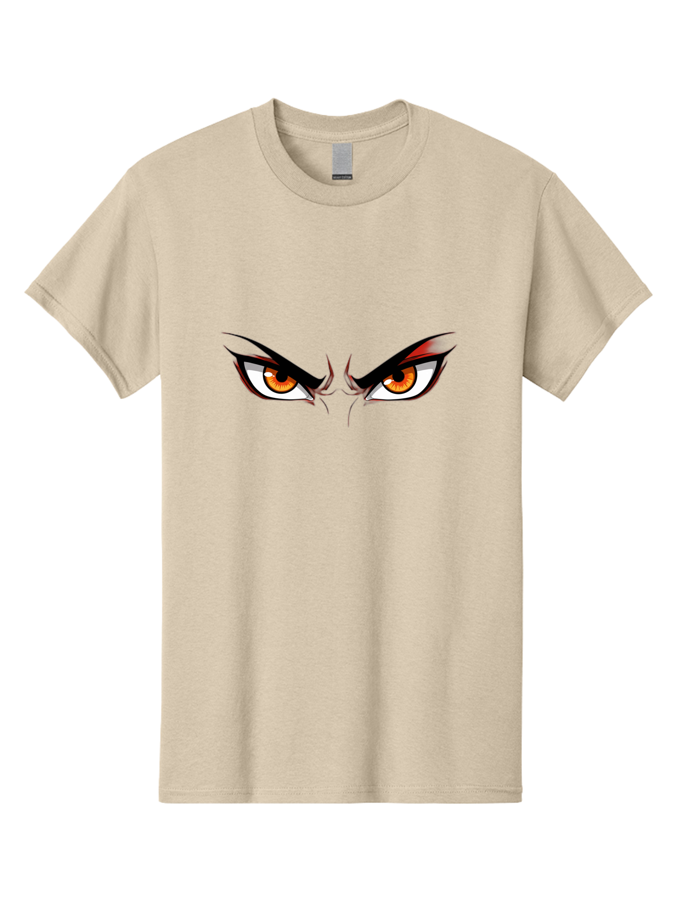 Angry-Eyes-1 Men'S Graphic Tee, 100% Cotton, Comfortable Casual Summer Wear, Machine Washable, Menacing Stare, Angry Eyes, Intense Gaze, Dramatic Eye Makeup, Anime Style, Cartoonish Illustration, Fierce Expression, Eye Contact Bab645