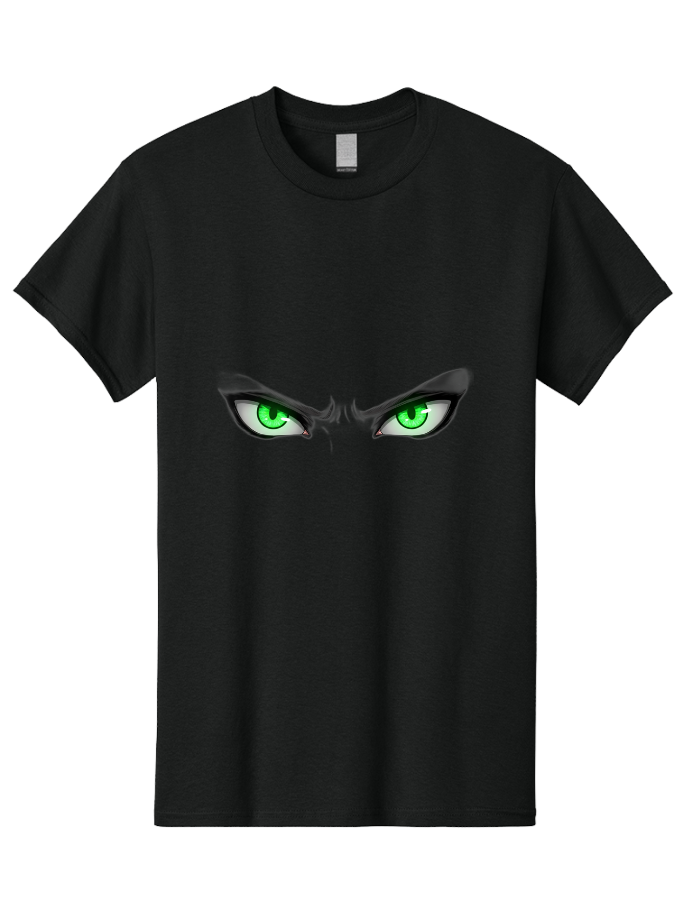 Angry-Eyes Men'S Graphic Tee, 100% Cotton, Comfortable Casual Summer Wear, Machine Washable, Menacing Stare, Intense Gaze, Green Eyes, Anime Style, Aggressive Expression, Bold Eyebrows, Cartoon Character, Dramatic Look Bab646