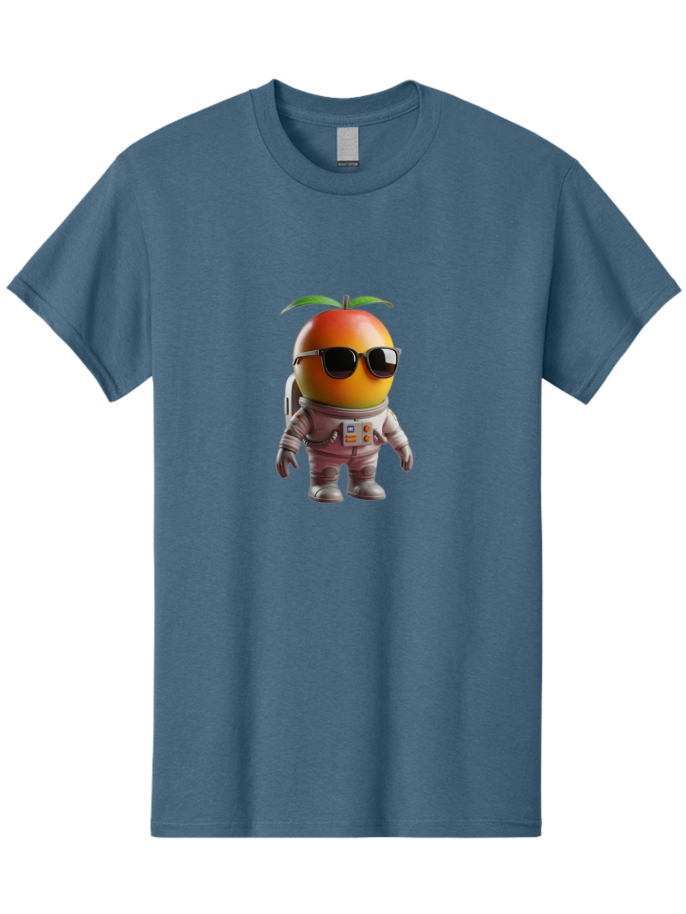 Astronaut-Peach Men'S Graphic Tee, 100% Cotton, Comfortable Casual Summer Wear, Machine Washable, Mango Astronaut, Space Suit, Trendy Shades, Cartoon Character, Orange Fruit, Astronaut Costume, Futuristic Design, Cool Glasses, Space Adventure, Bab653