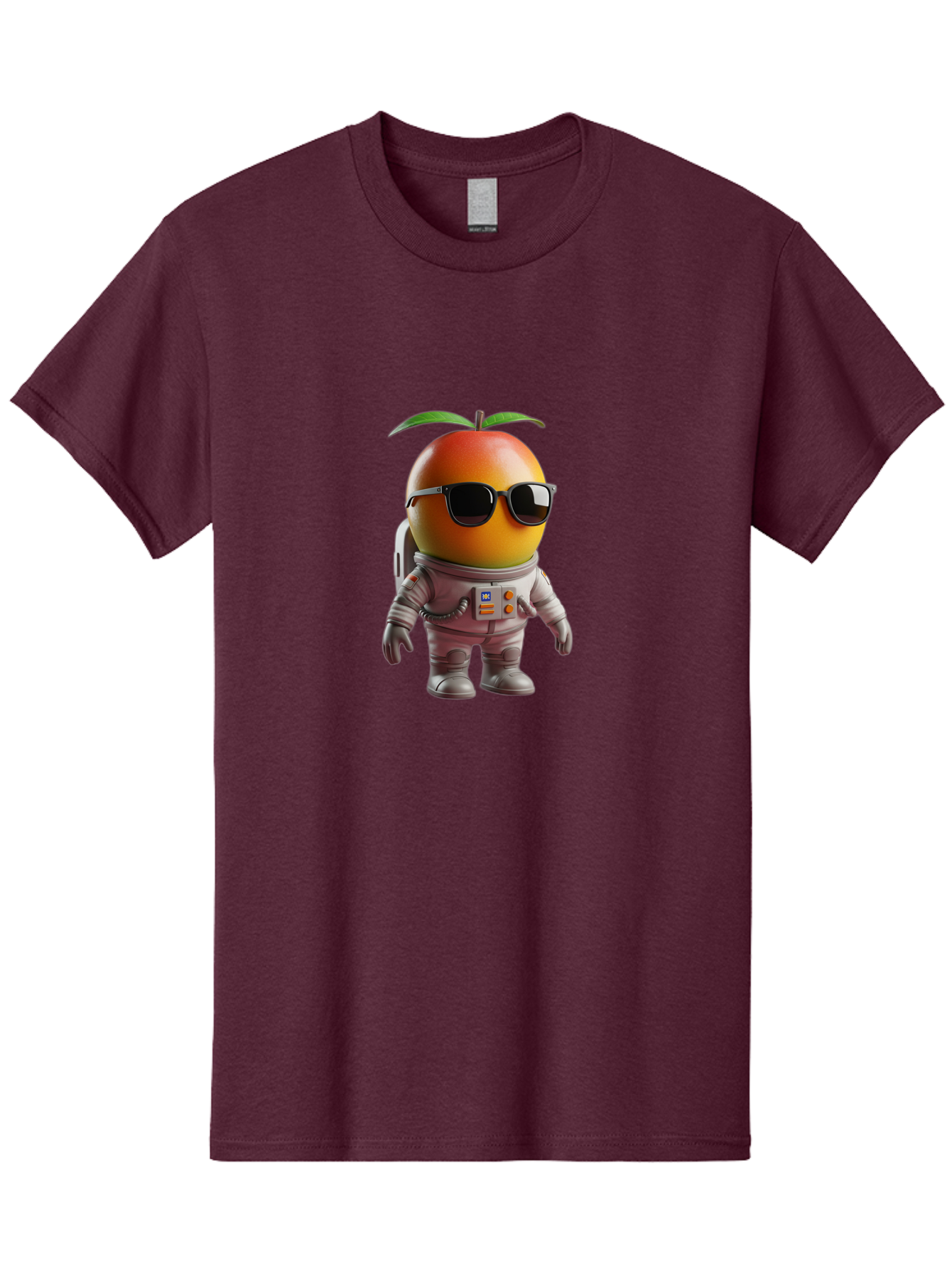 Astronaut-Peach Men'S Graphic Tee, 100% Cotton, Comfortable Casual Summer Wear, Machine Washable, Mango Astronaut, Space Suit, Trendy Shades, Cartoon Character, Orange Fruit, Astronaut Costume, Futuristic Design, Cool Glasses, Space Adventure, Bab653