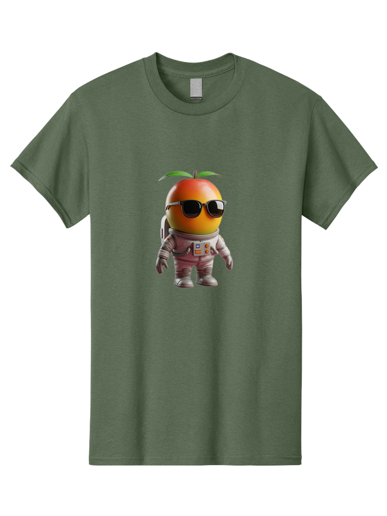 Astronaut-Peach Men'S Graphic Tee, 100% Cotton, Comfortable Casual Summer Wear, Machine Washable, Mango Astronaut, Space Suit, Trendy Shades, Cartoon Character, Orange Fruit, Astronaut Costume, Futuristic Design, Cool Glasses, Space Adventure, Bab653