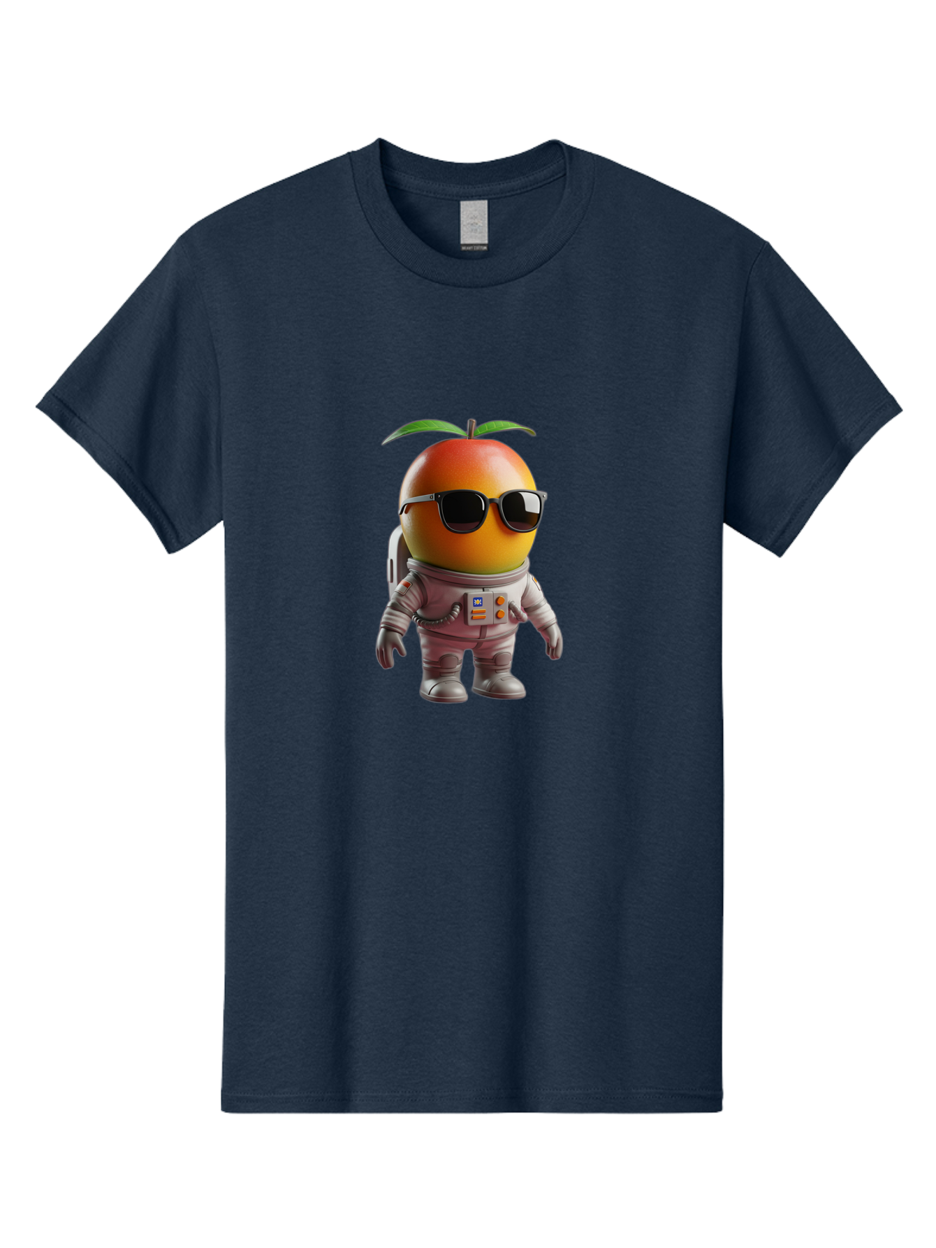 Astronaut-Peach Men'S Graphic Tee, 100% Cotton, Comfortable Casual Summer Wear, Machine Washable, Mango Astronaut, Space Suit, Trendy Shades, Cartoon Character, Orange Fruit, Astronaut Costume, Futuristic Design, Cool Glasses, Space Adventure, Bab653